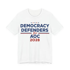 Democracy Defenders for AOC 2028 T-Shirt | Bella+Canvas 3001 Political Graphic Tee