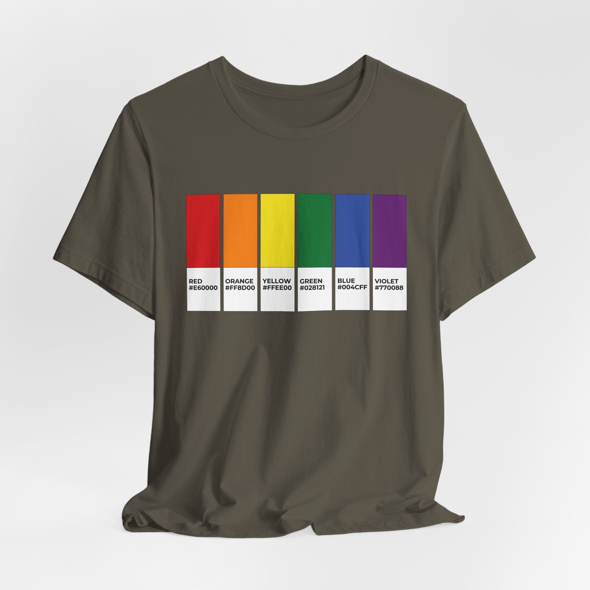Funny LGBTQIA Pride Flag Pantone Colors Unisex Jersey Short Sleeve T-Shirt