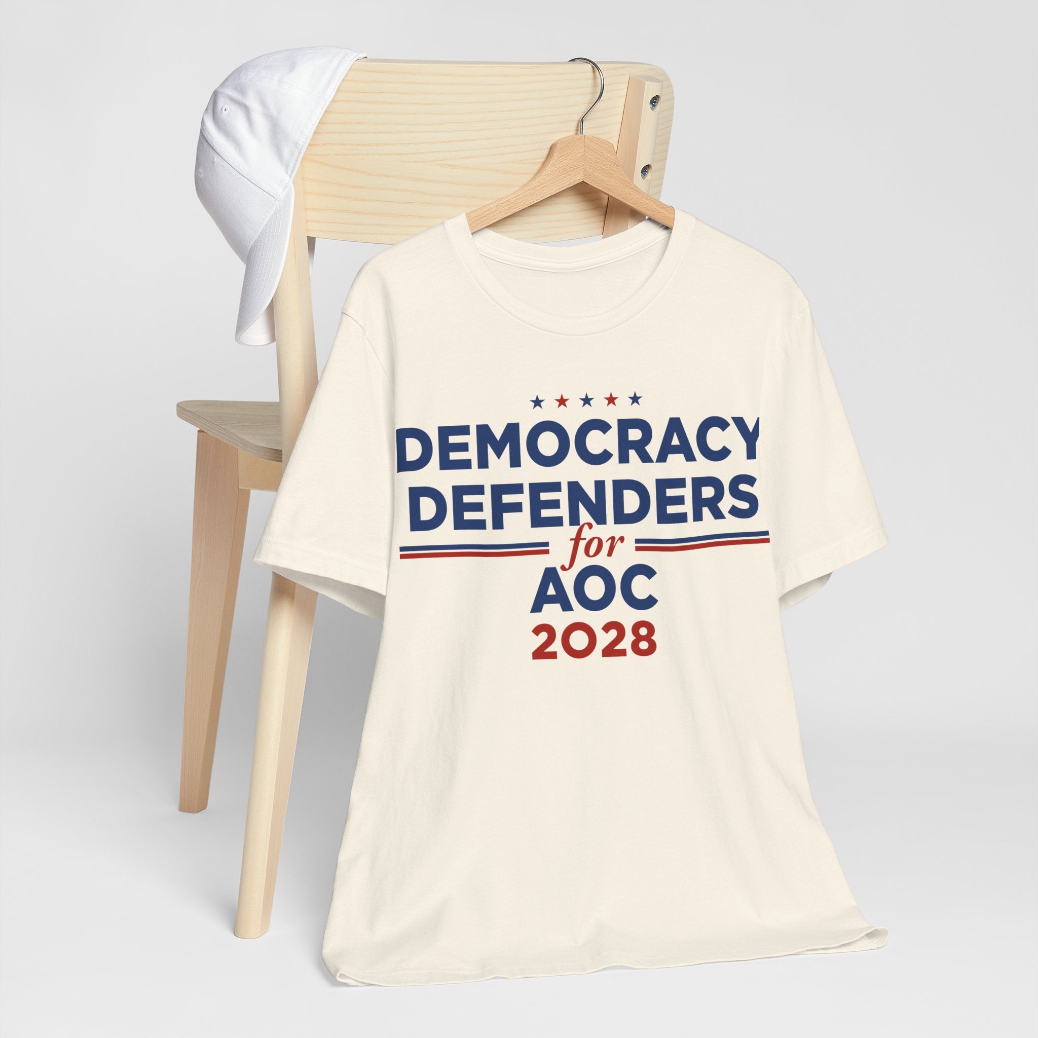 Democracy Defenders for AOC 2028 T-Shirt | Bella+Canvas 3001 Political Graphic Tee