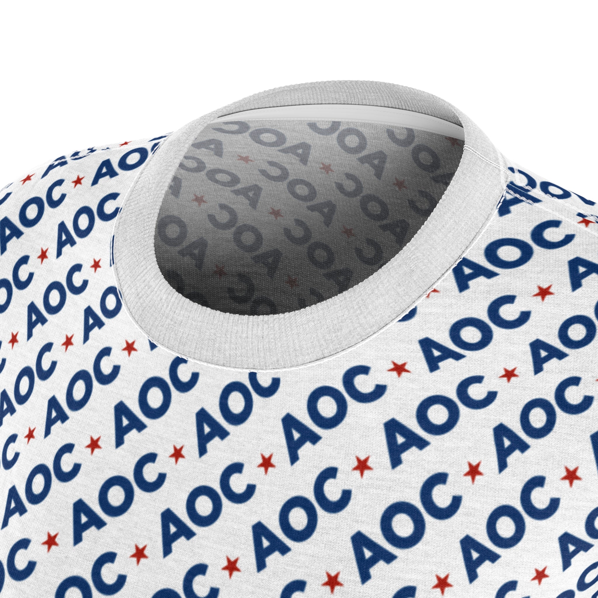 AOC Women’s All-Over Print T-Shirt – Political Graphic Tee for Progressive Everyday Style
