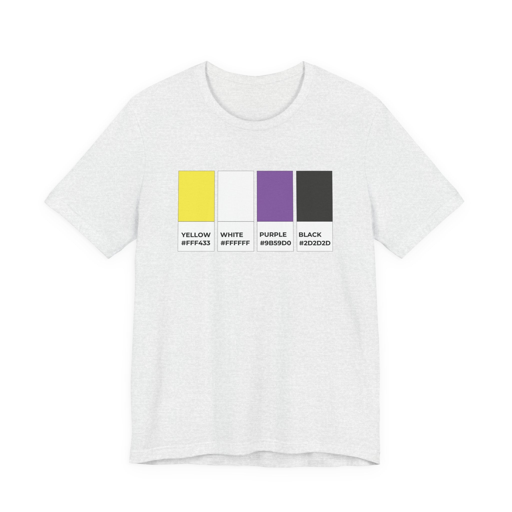 Funny Non-Binary Enby NB Pride Flag Pantone Colors Unisex Jersey Short Sleeve T-Shirt