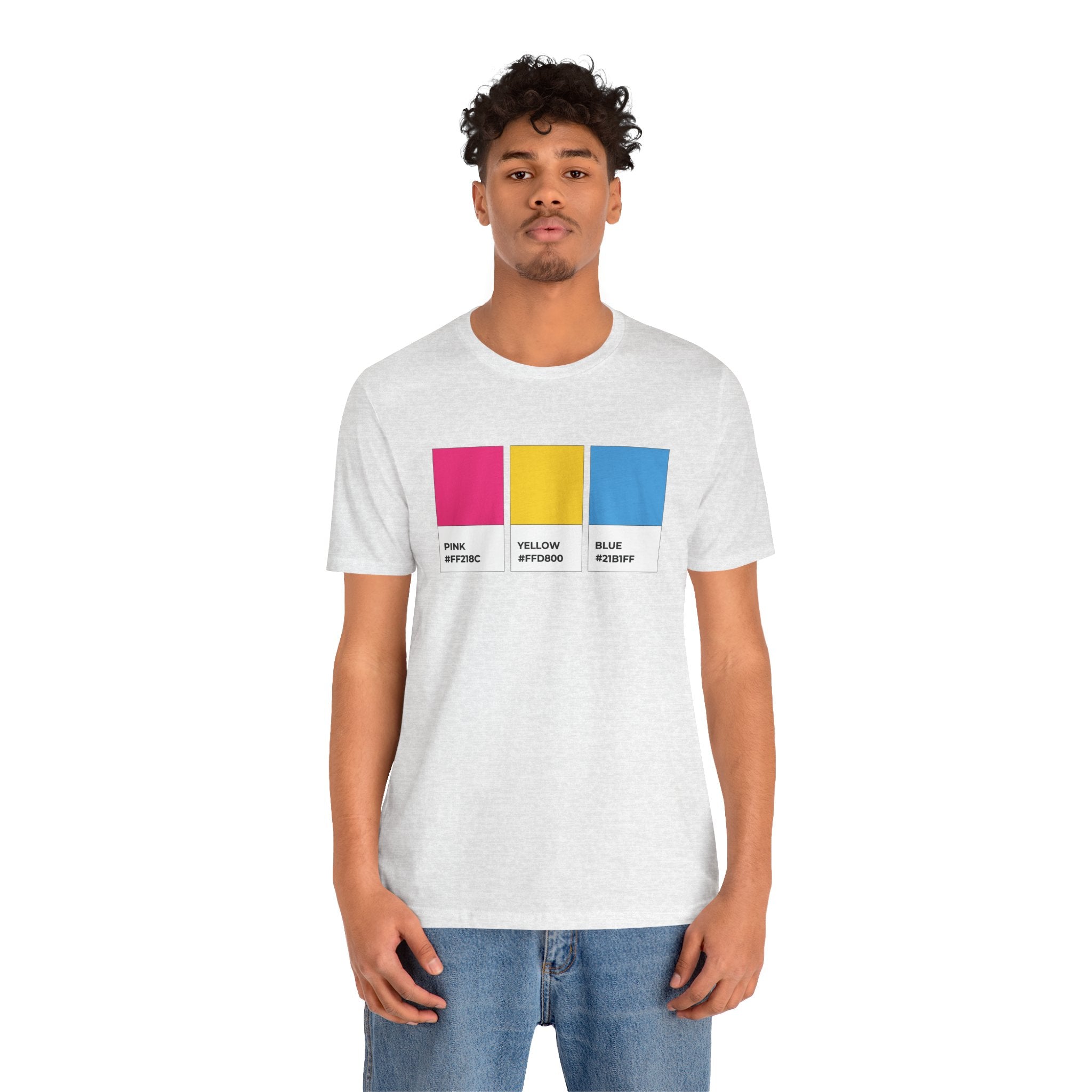 Funny Pansexual Pride Flag Pantone Colors Unisex Jersey Short Sleeve T-Shirt