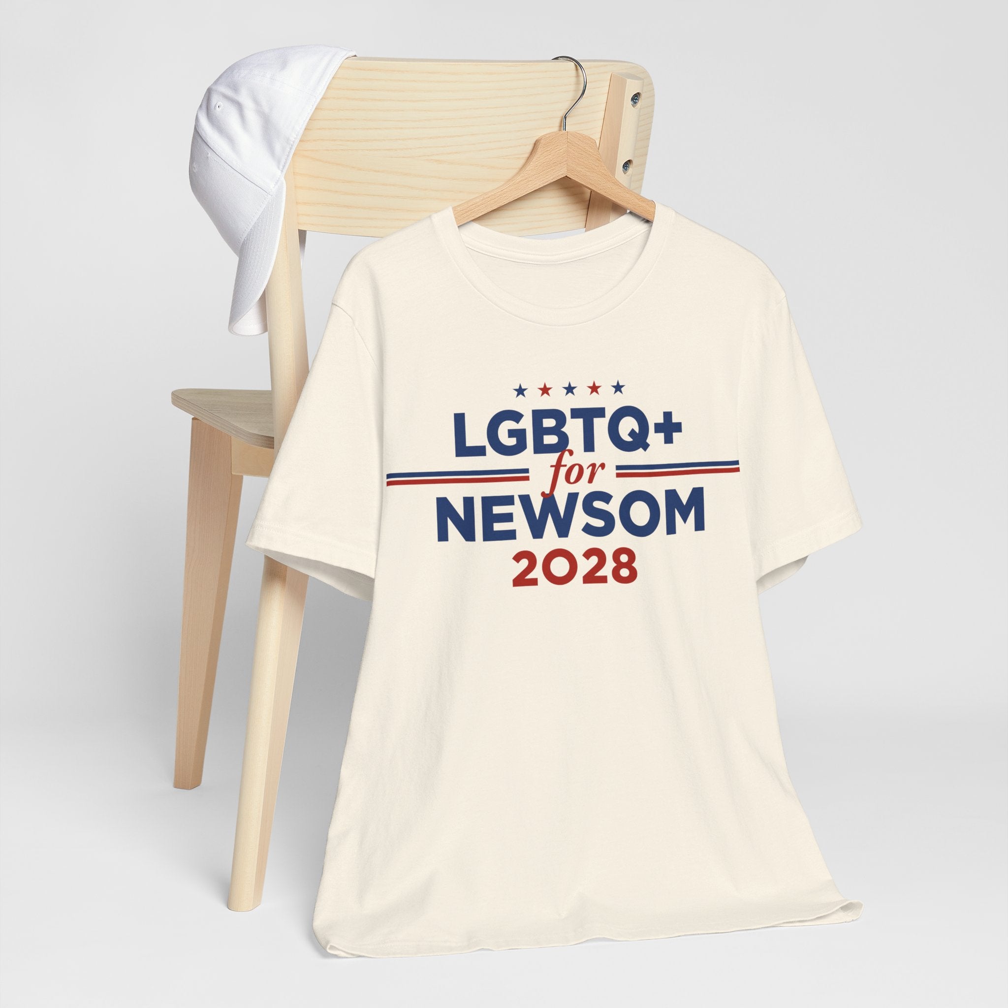 LGBTQ+ for Gavin Newsom for President Campaign T-Shirt 2028