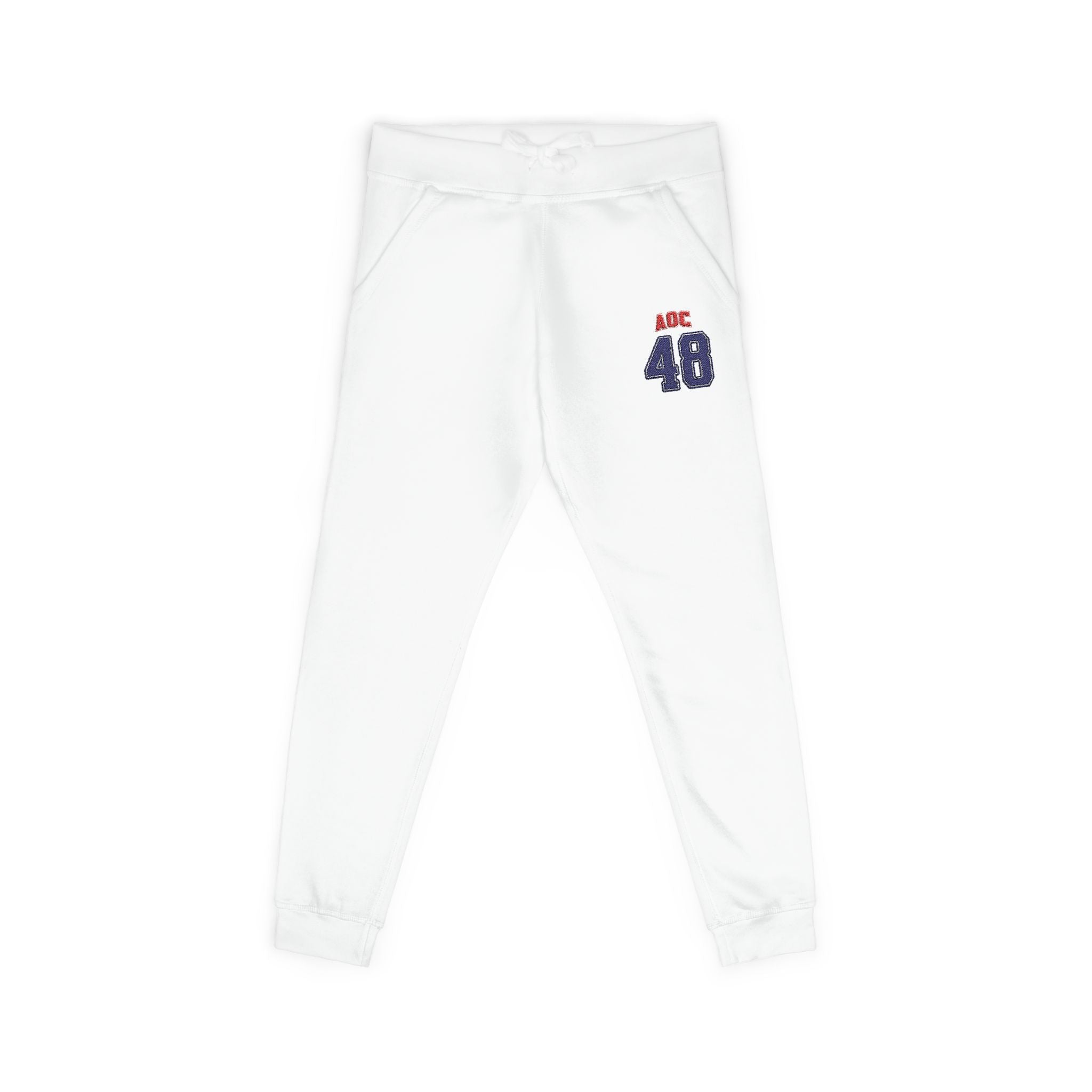 Embroidered Team AOC for 48th President Fleece Sweatpants — Casual Cozy Joggers