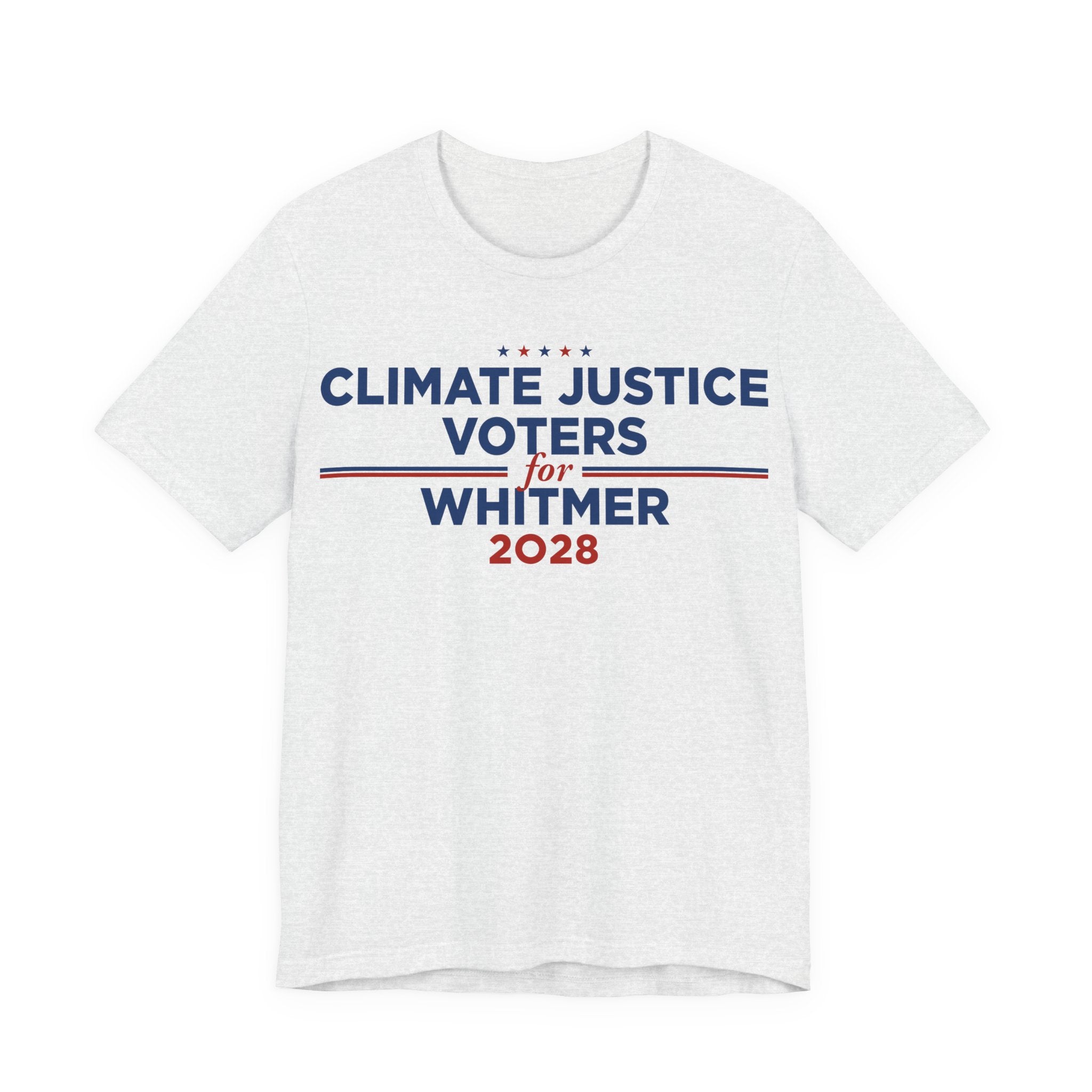 Climate Justice Voters for Whitmer 2028 T-Shirt | Bella+Canvas 3001 Political Graphic Tee