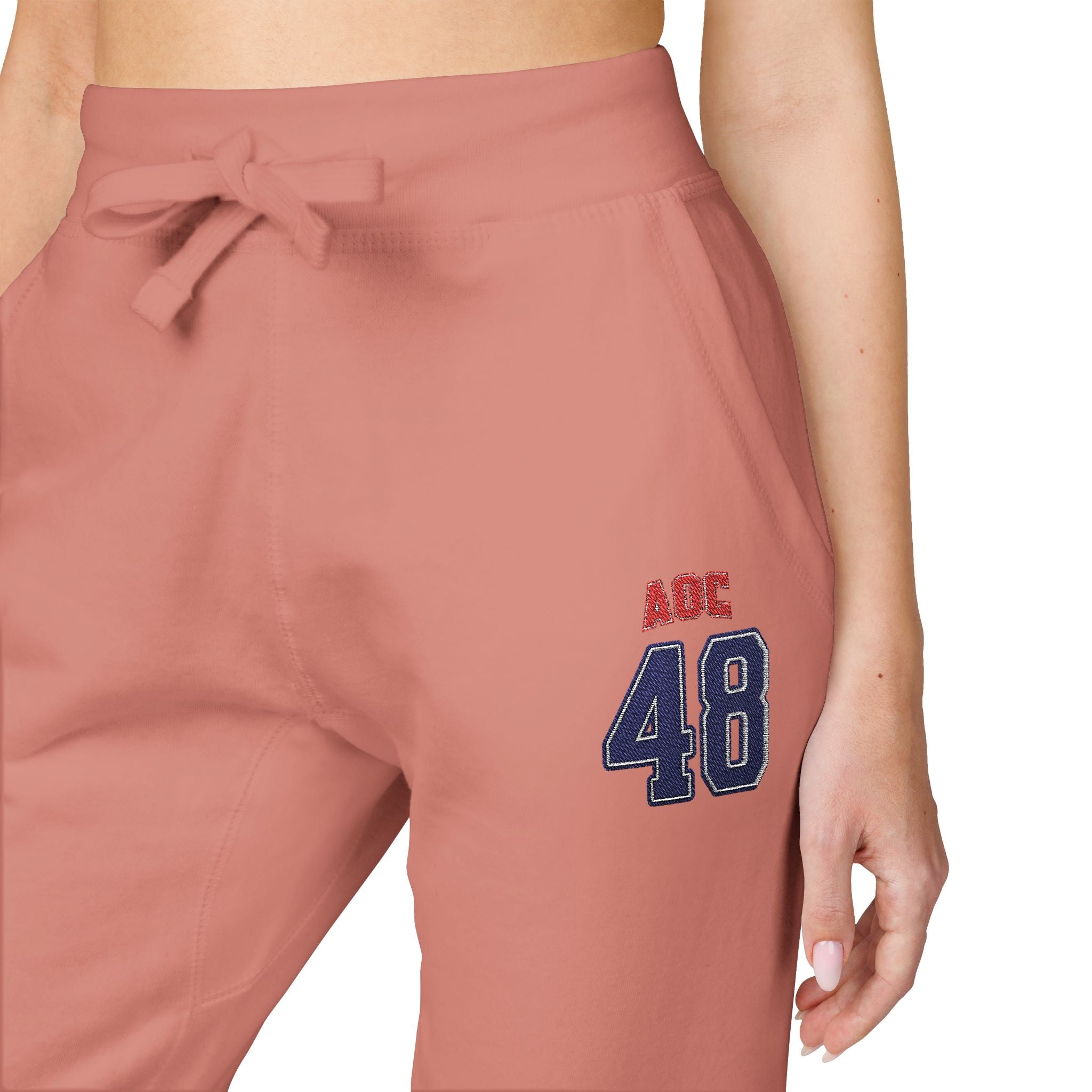 Embroidered Team AOC for 48th President Fleece Sweatpants — Casual Cozy Joggers
