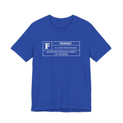 Funny Feminist Ratings Unisex Jersey Short Sleeve T-Shirt