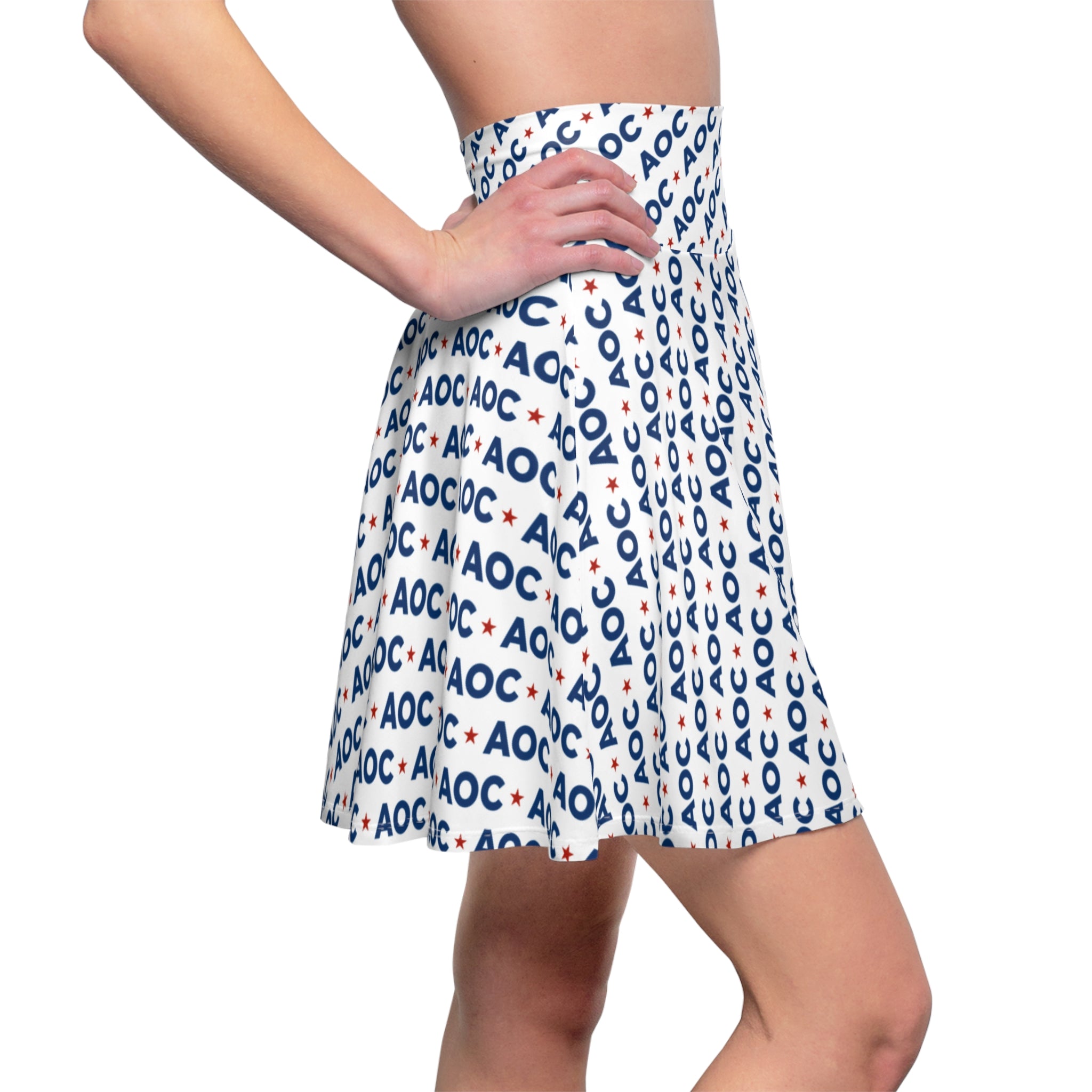 AOC Skater Skirt – Political Graphic High-Waisted Circle Skirt for Progressive Style
