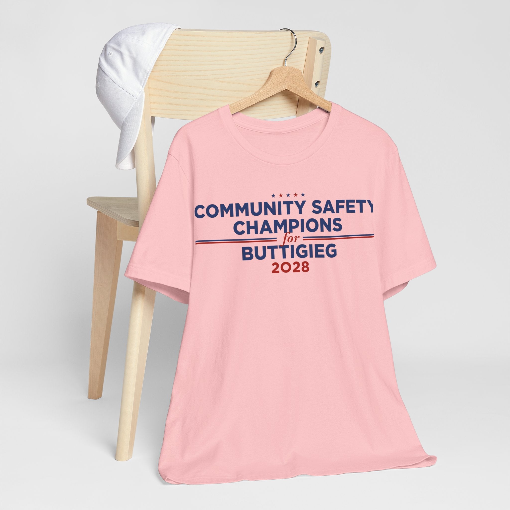 Community Safety Champions for Buttigieg 2028 T-Shirt | Bella+Canvas 3001 Political Graphic Tee
