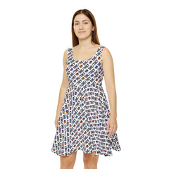 She/They Pride Pattern Skater Dress | All-Over Print Pronoun Dress