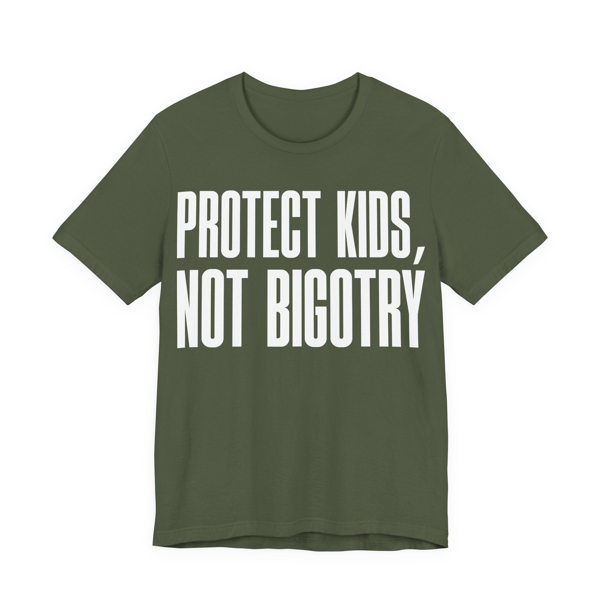 Protect Kids, Not Bigotry T-Shirt | LGBTQ+ Ally Protest Tee | Human Rights Graphic Shirt