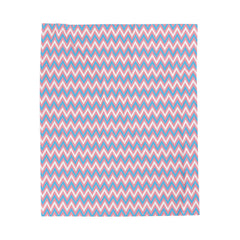 Transgender Flag Chevron Pattern Velveteen Plush Blanket - Coming Out Christmas Pride Blue Pink White