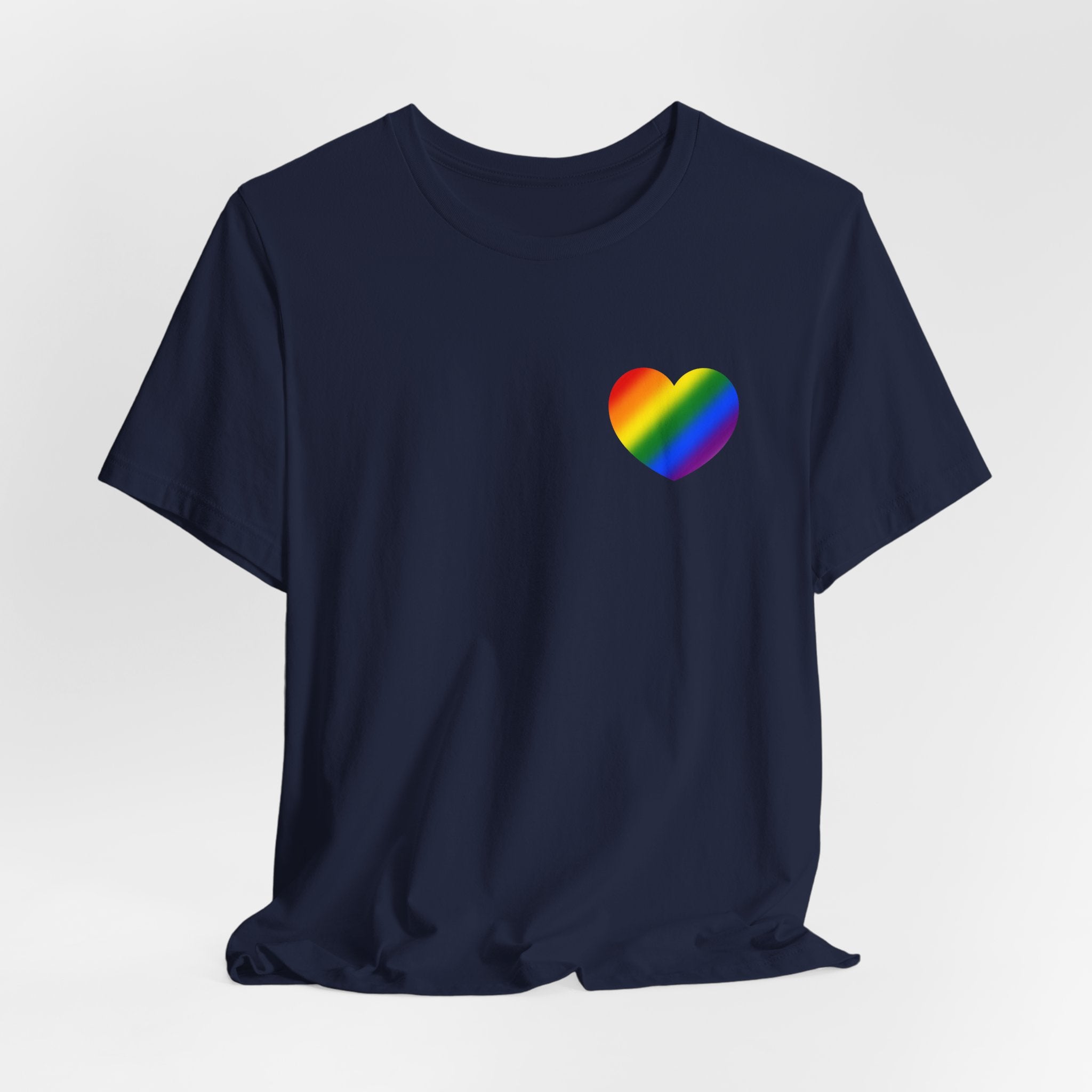 Rainbow Heart T-Shirt – Minimalist LGBTQ Pride Tee