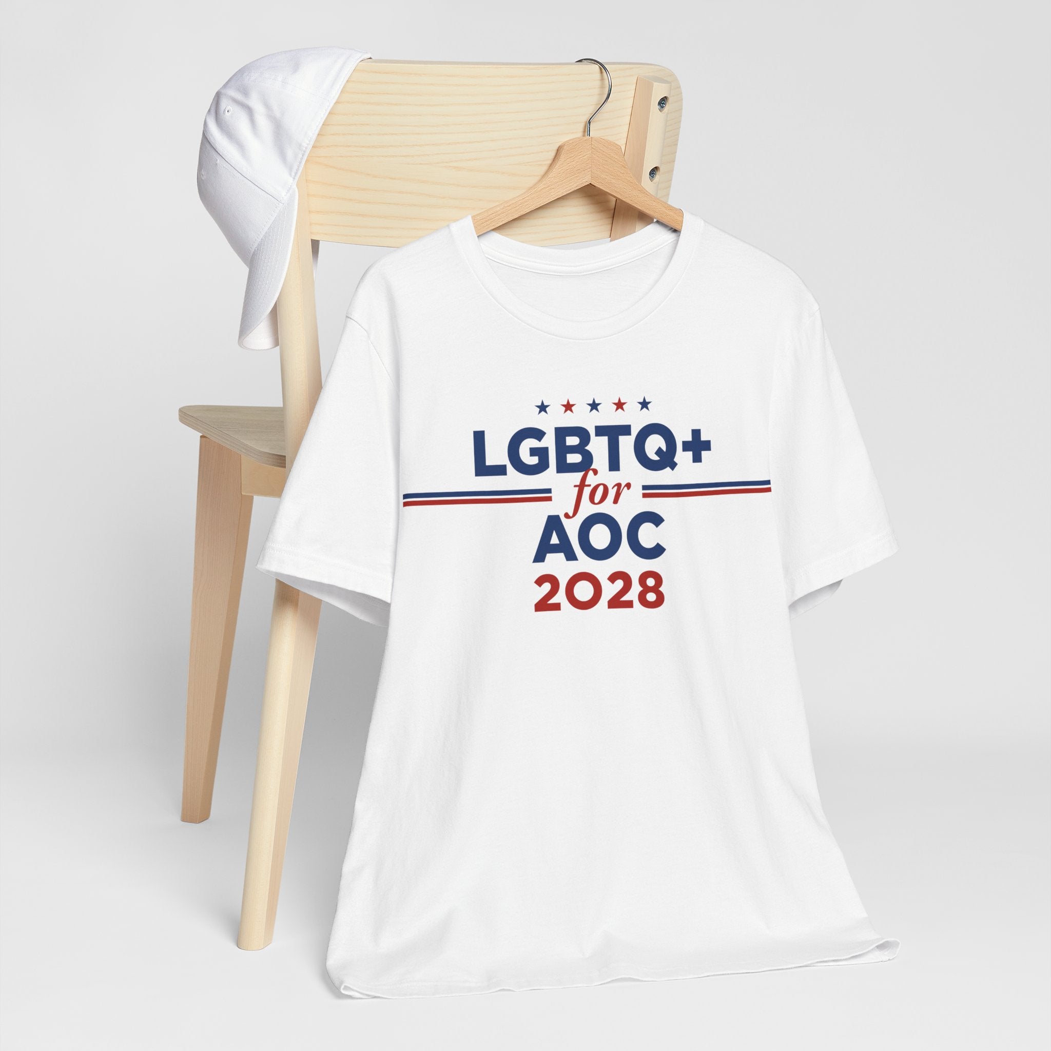 LGBTQ+ for AOC for President Campaign T-Shirt 2028
