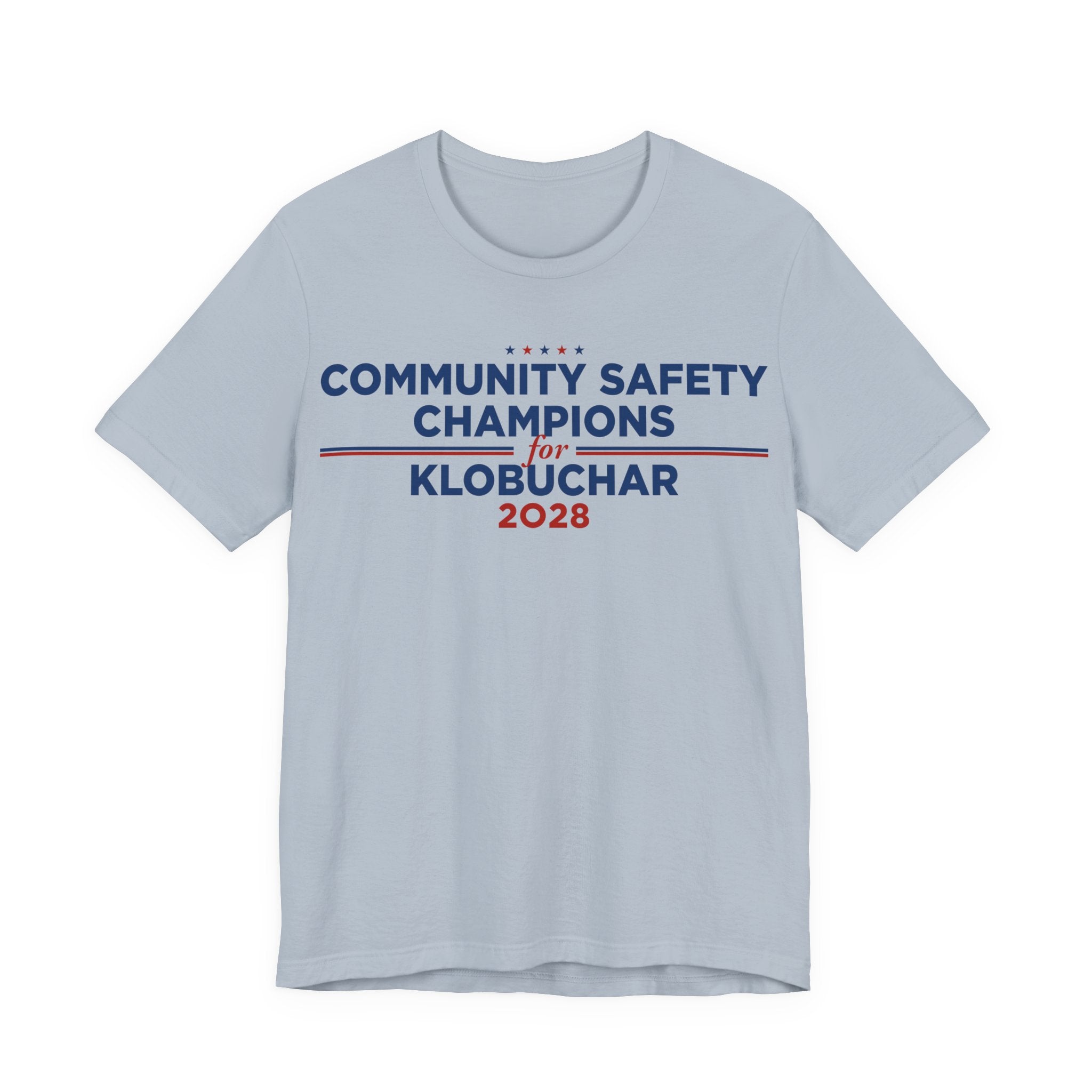 Community Safety Champions for Klobuchar 2028 T-Shirt | Bella+Canvas 3001 Political Graphic Tee