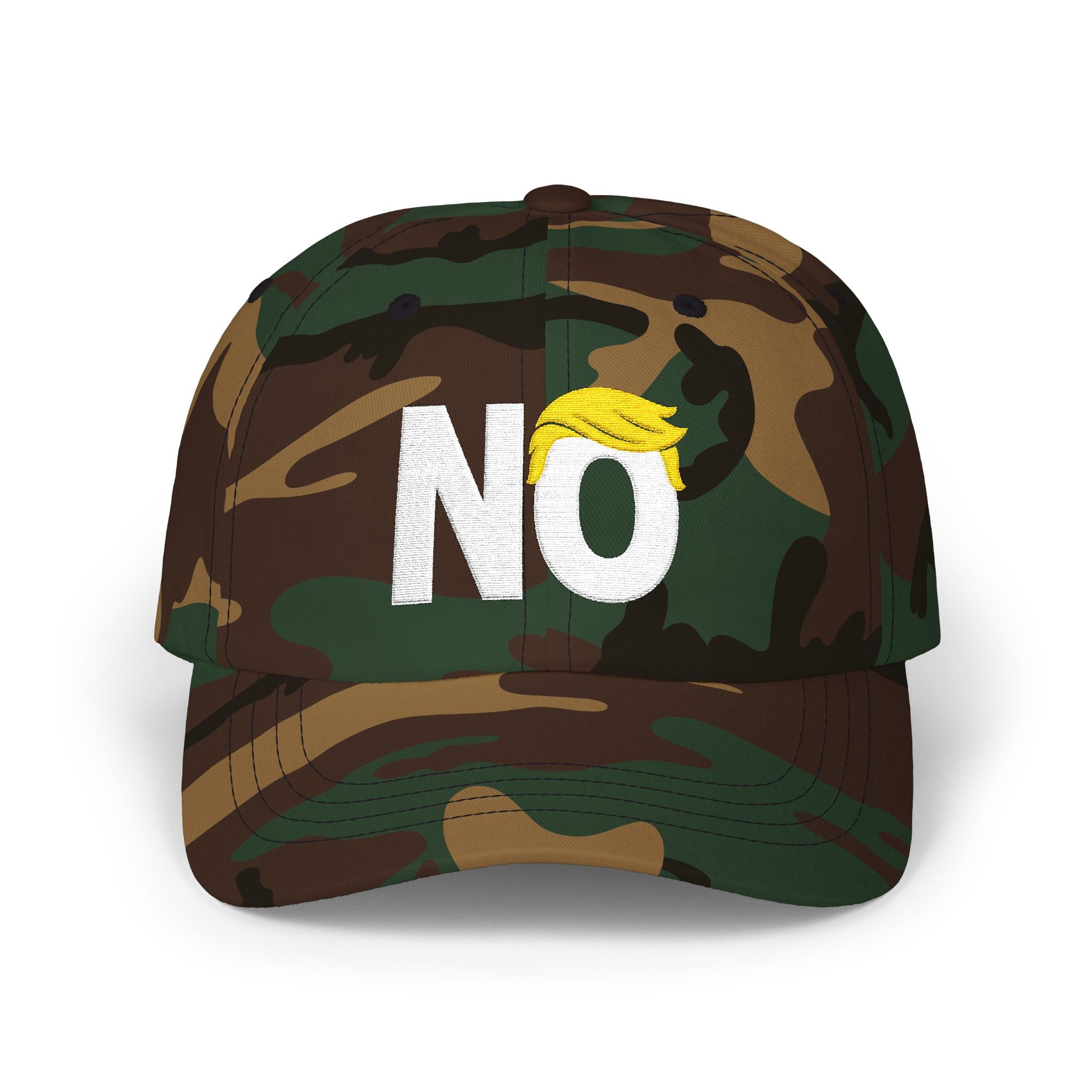 NO Embroidered Classic Dad Cap — Funny Anti-Trump Political Statement Baseball Cap