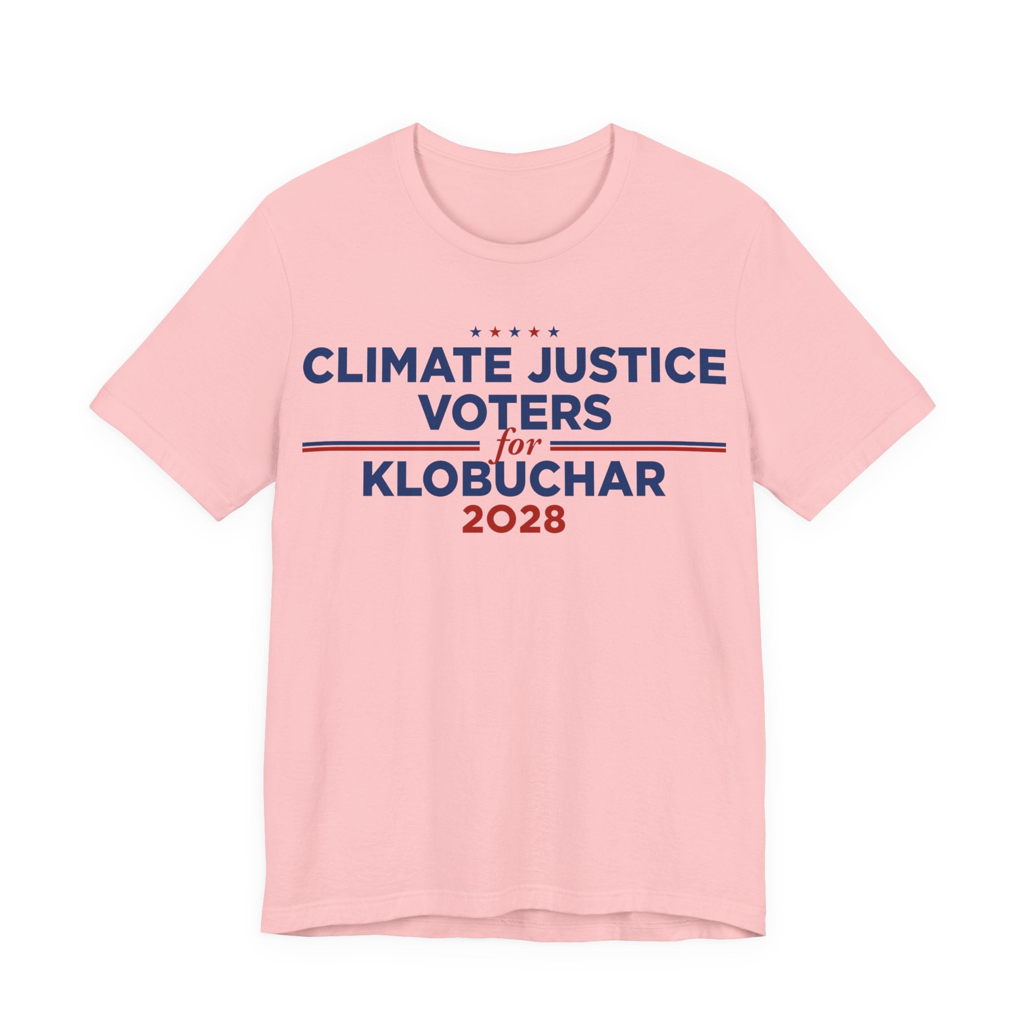 Climate Justice Voters for Klobuchar 2028 T-Shirt | Bella+Canvas 3001 Political Graphic Tee