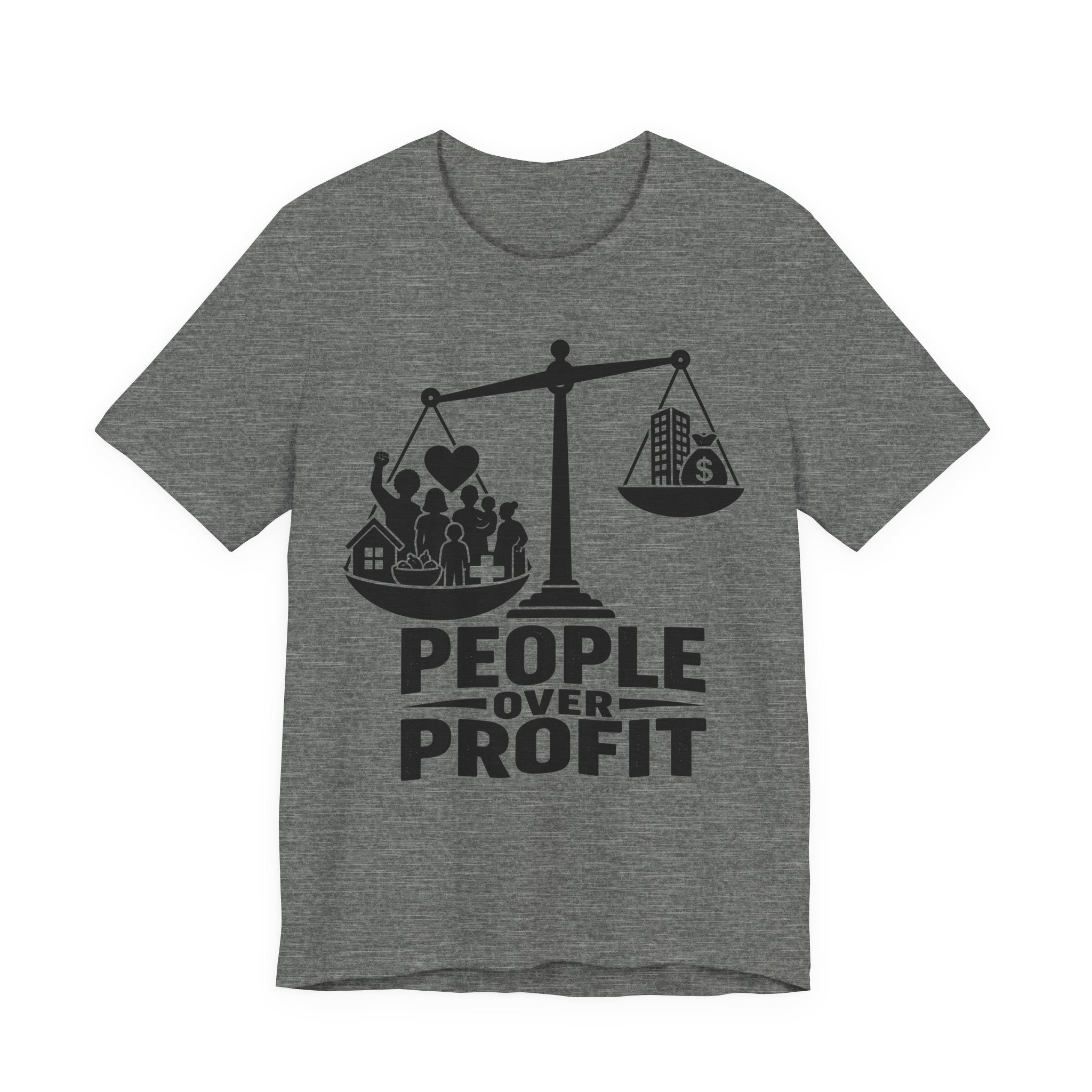 People Over Profit T-Shirt | Bella+Canvas 3001 Economic Justice Graphic Tee