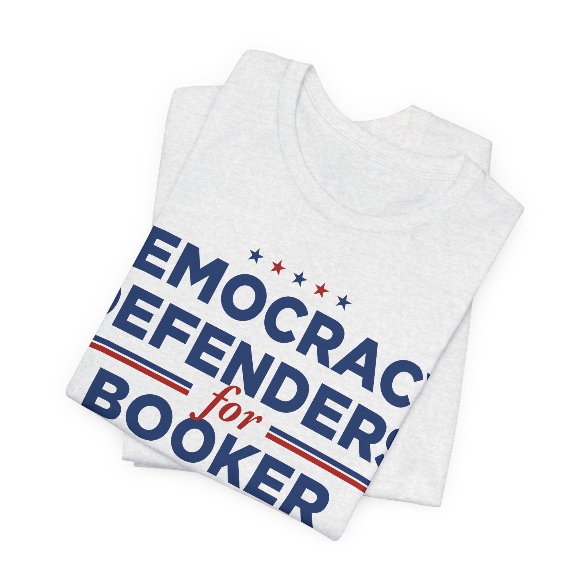 Democracy Defenders for Booker 2028 T-Shirt | Bella+Canvas 3001 Political Graphic Tee
