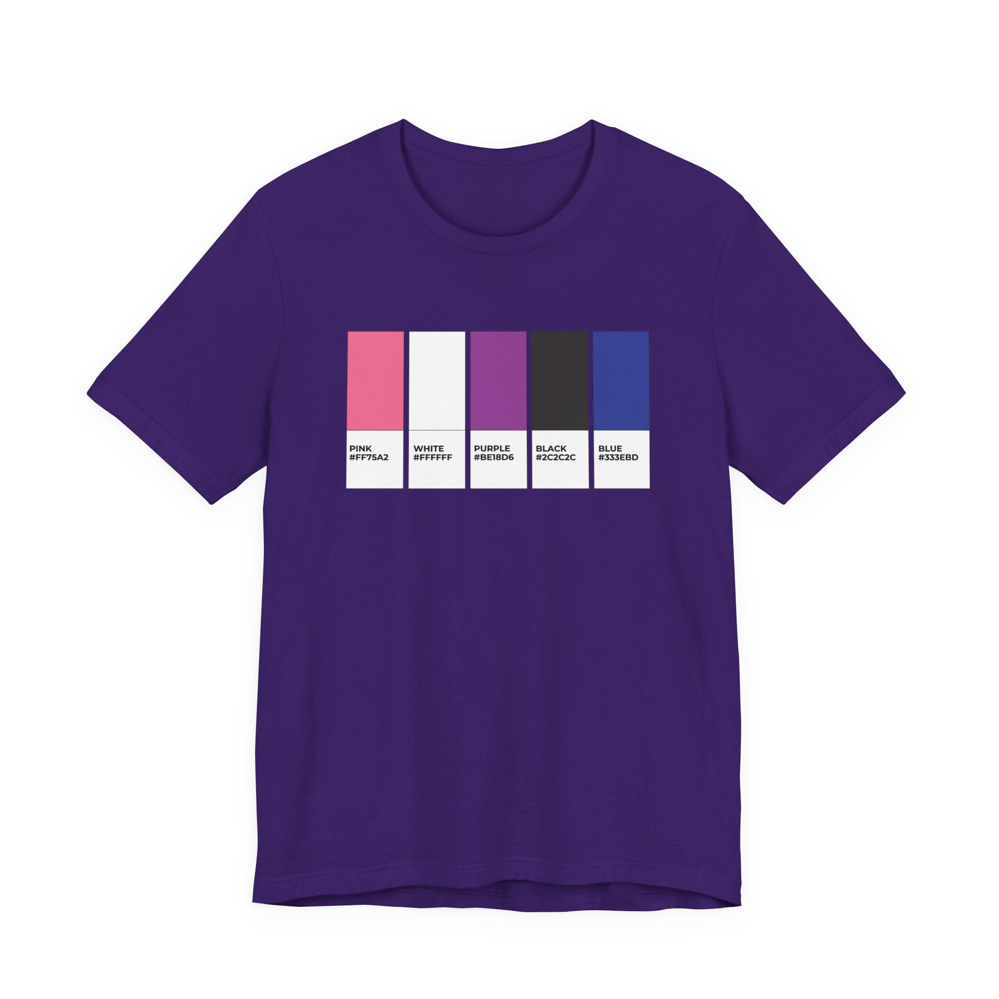 Funny Genderfluid Pride Flag Pantone Colors Unisex Jersey Short Sleeve T-Shirt