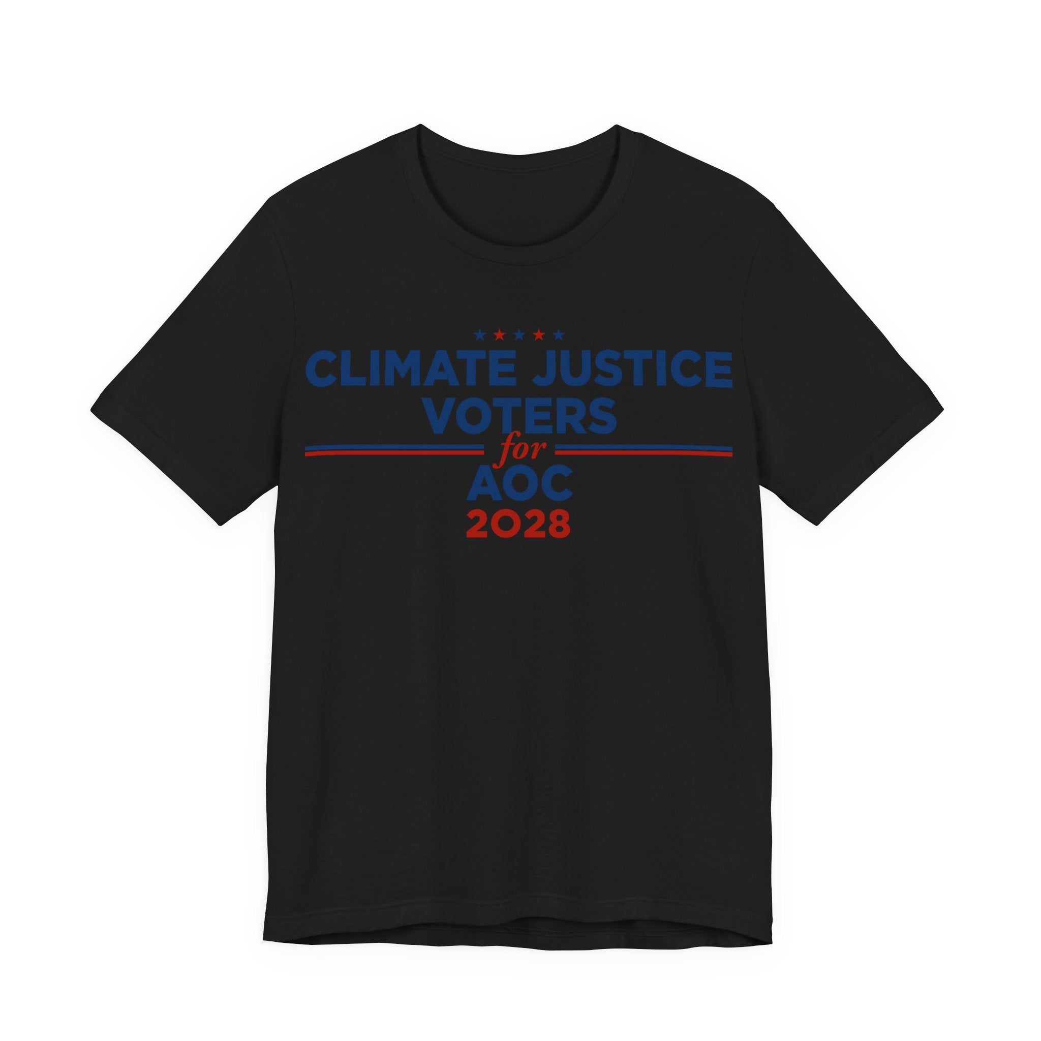 Climate Justice Voters for AOC 2028 T-Shirt | Bella+Canvas 3001 Political Graphic Tee