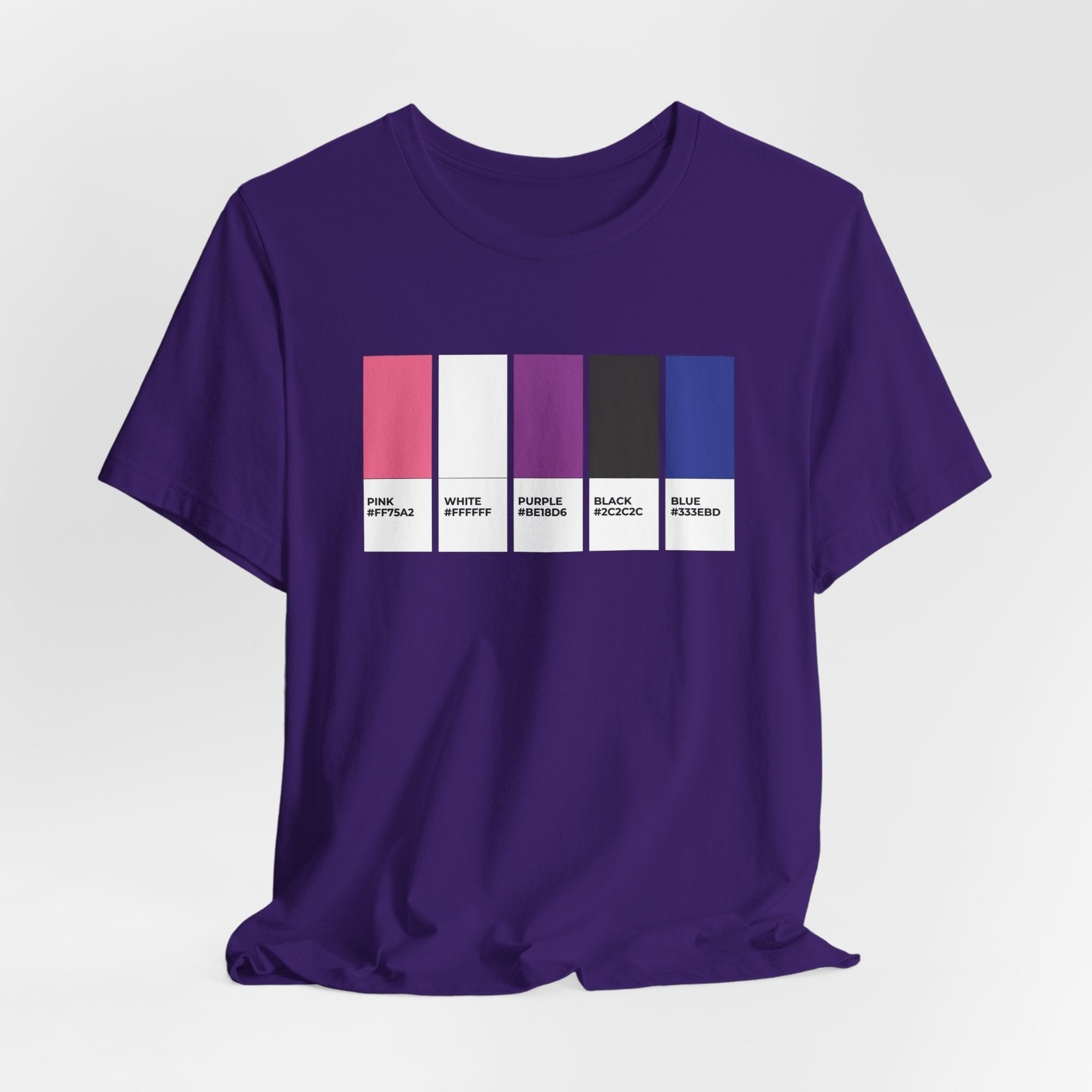 Funny Genderfluid Pride Flag Pantone Colors Unisex Jersey Short Sleeve T-Shirt