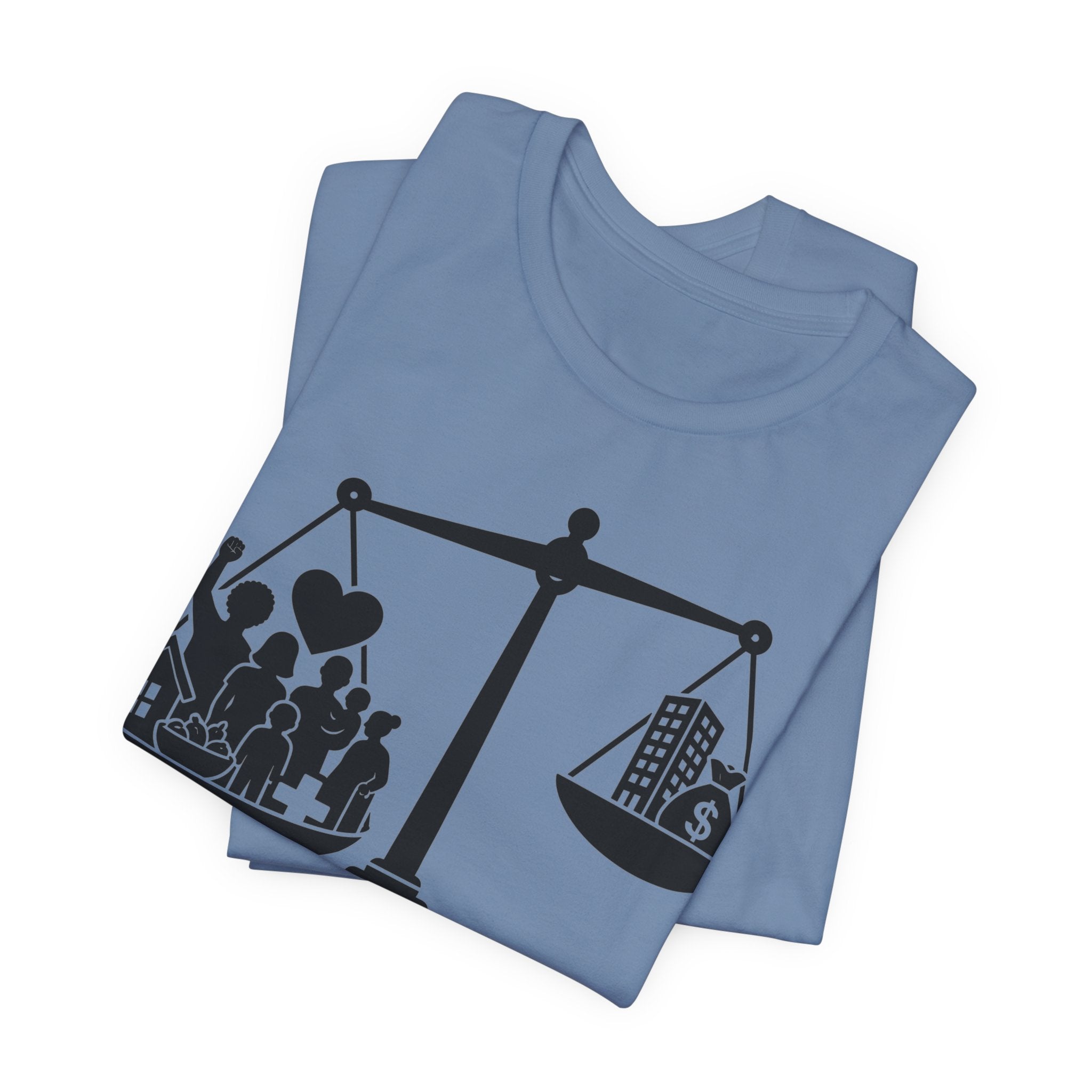 People Over Profit T-Shirt | Bella+Canvas 3001 Economic Justice Graphic Tee