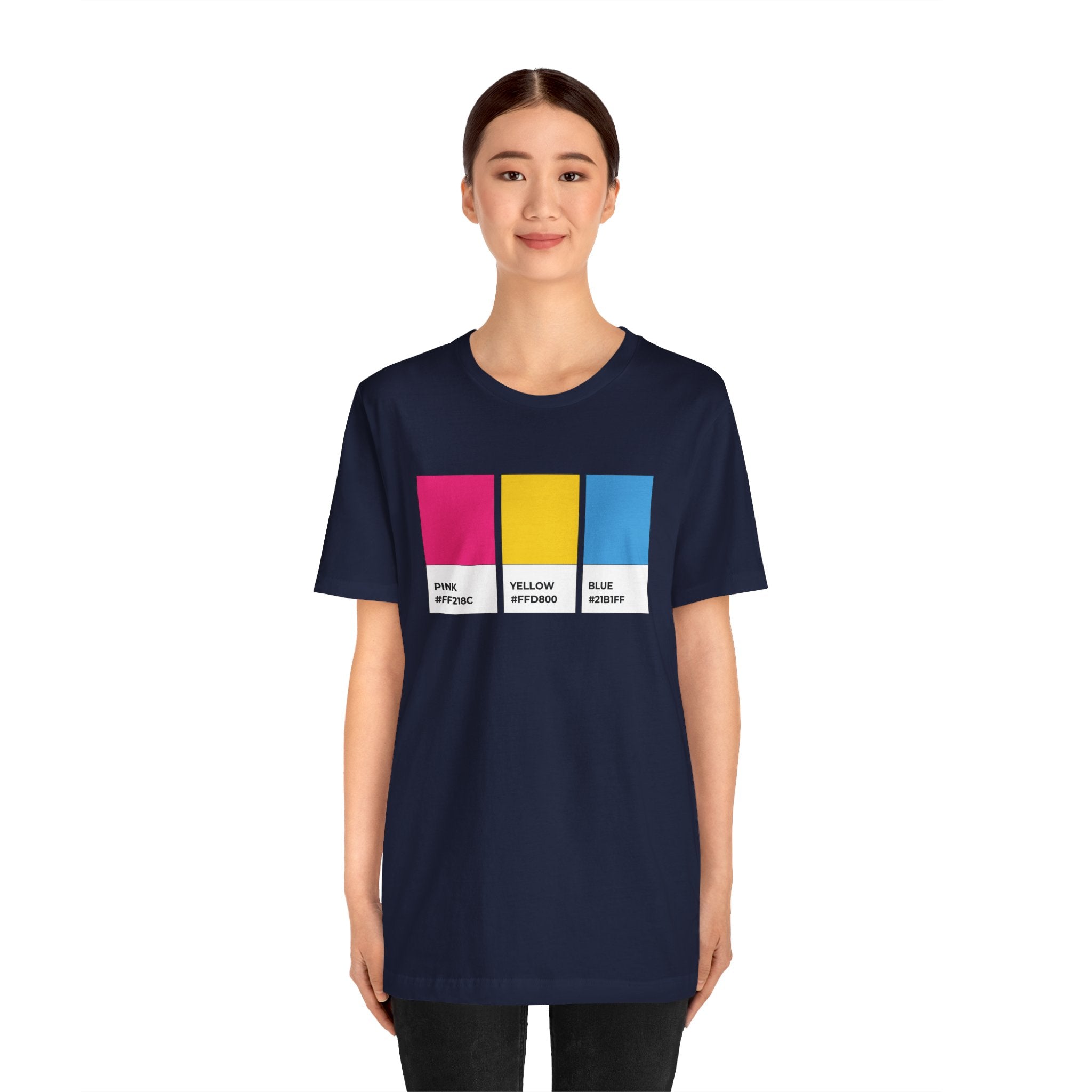 Funny Pansexual Pride Flag Pantone Colors Unisex Jersey Short Sleeve T-Shirt