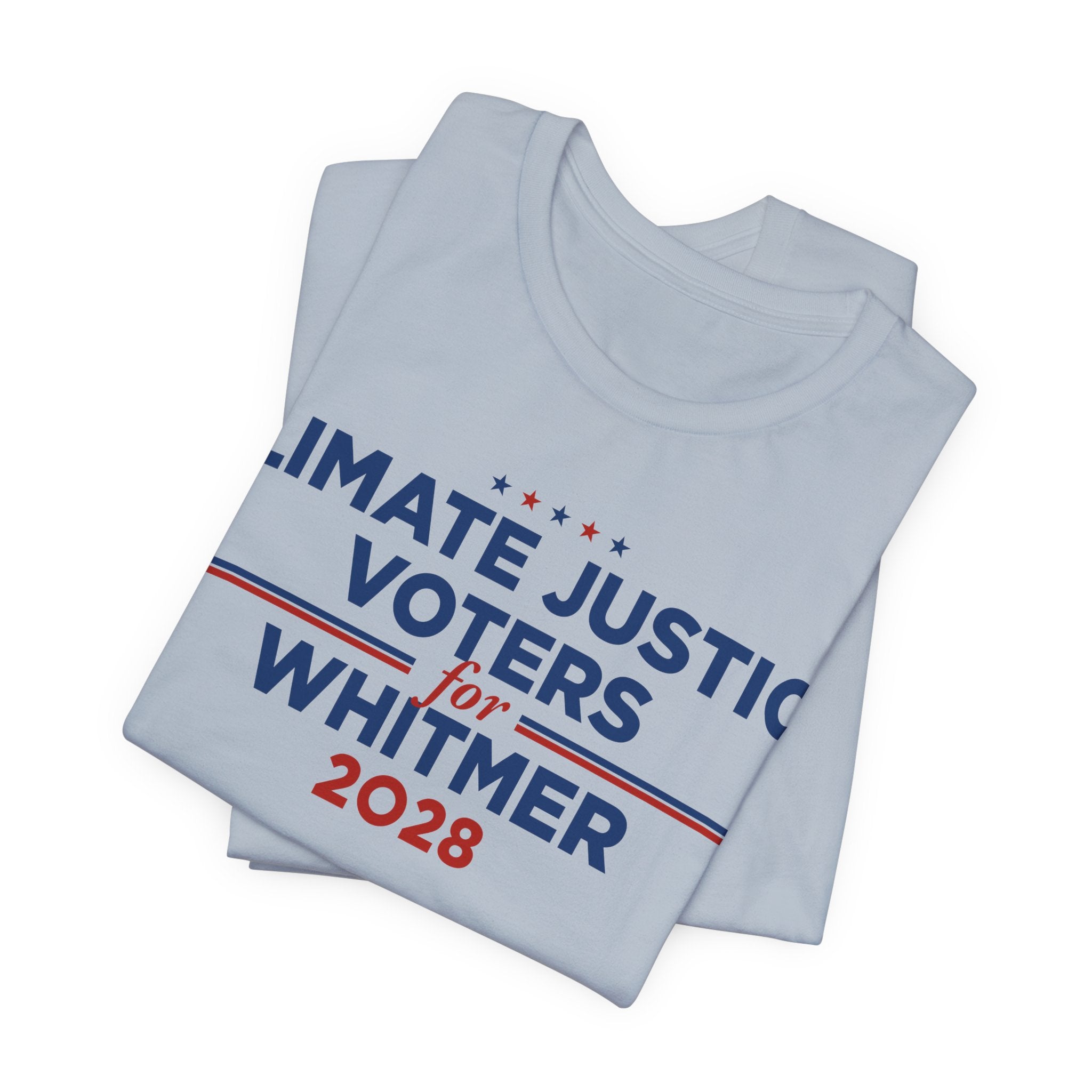 Climate Justice Voters for Whitmer 2028 T-Shirt | Bella+Canvas 3001 Political Graphic Tee
