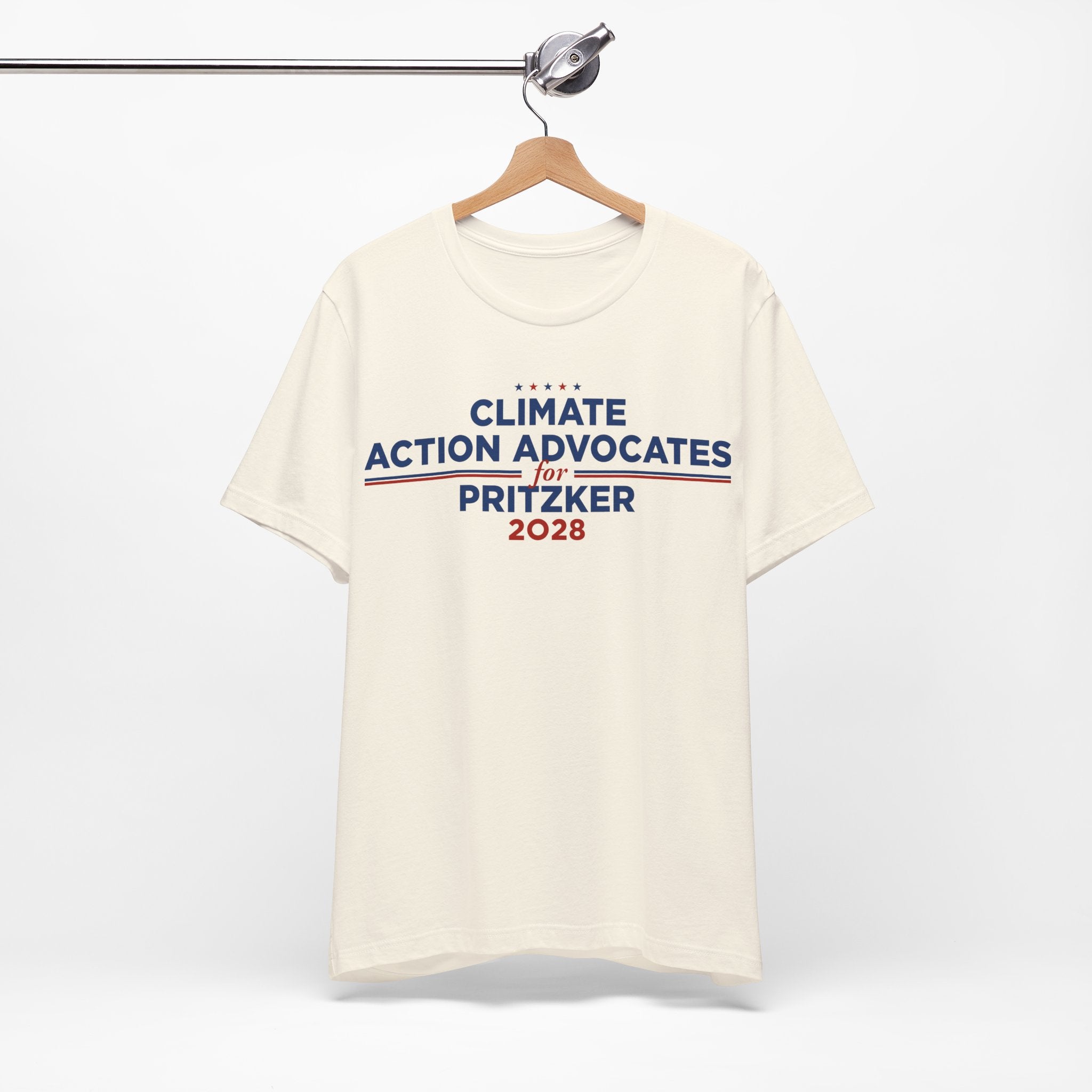 Climate Action Advocates for Pritzker 2028 T-Shirt | Bella+Canvas 3001 Political Graphic Tee