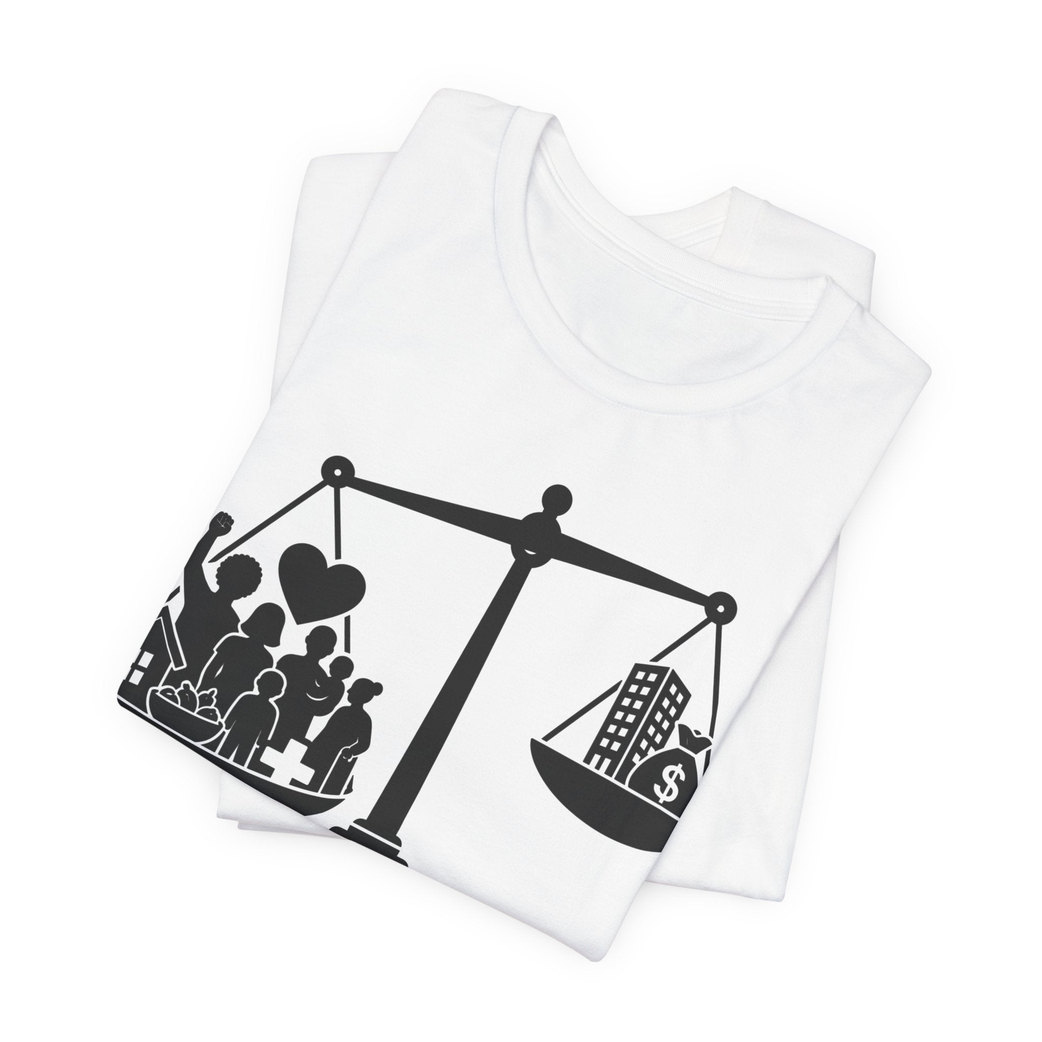 People Over Profit T-Shirt | Bella+Canvas 3001 Economic Justice Graphic Tee