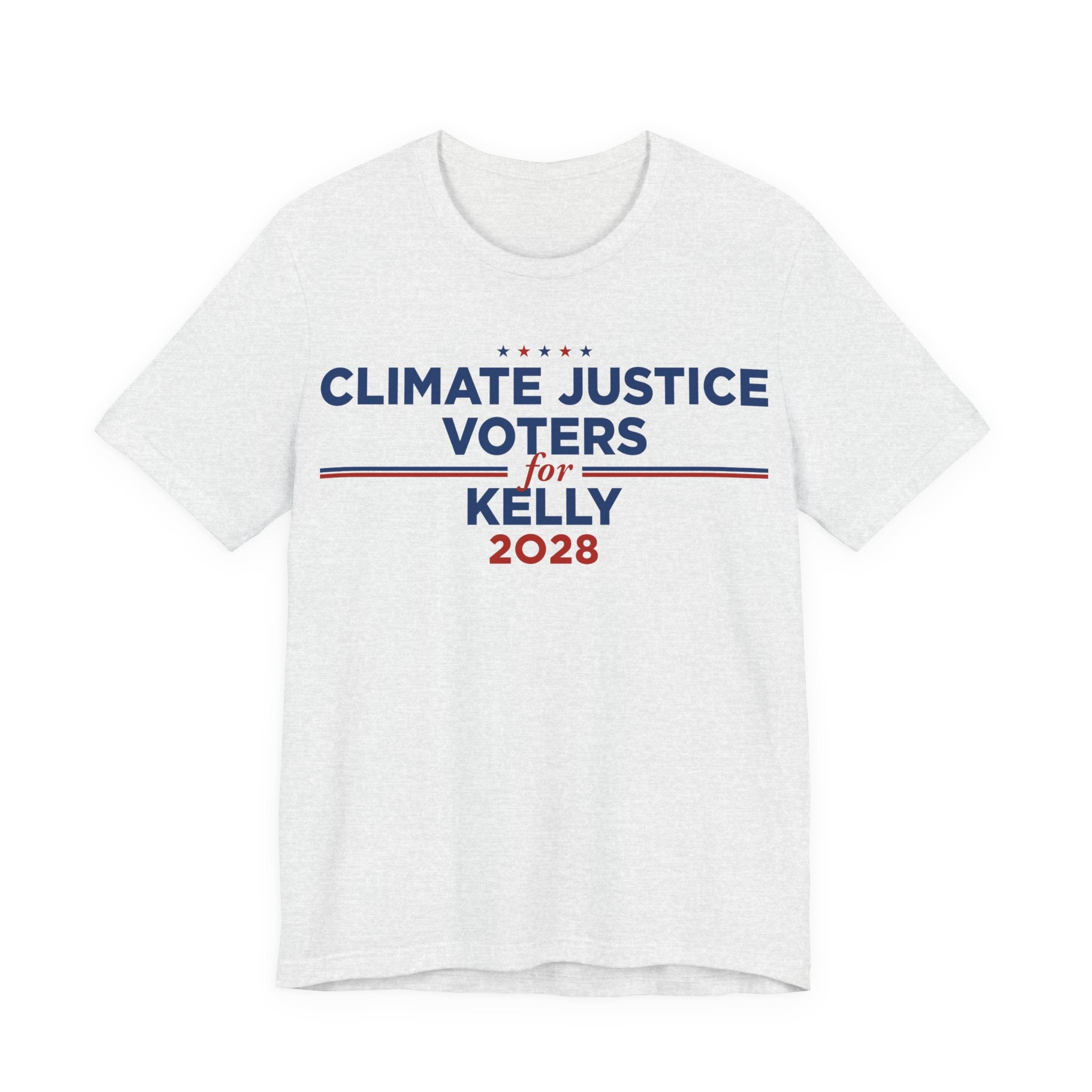 Climate Justice Voters for Kelly 2028 T-Shirt | Bella+Canvas 3001 Political Graphic Tee