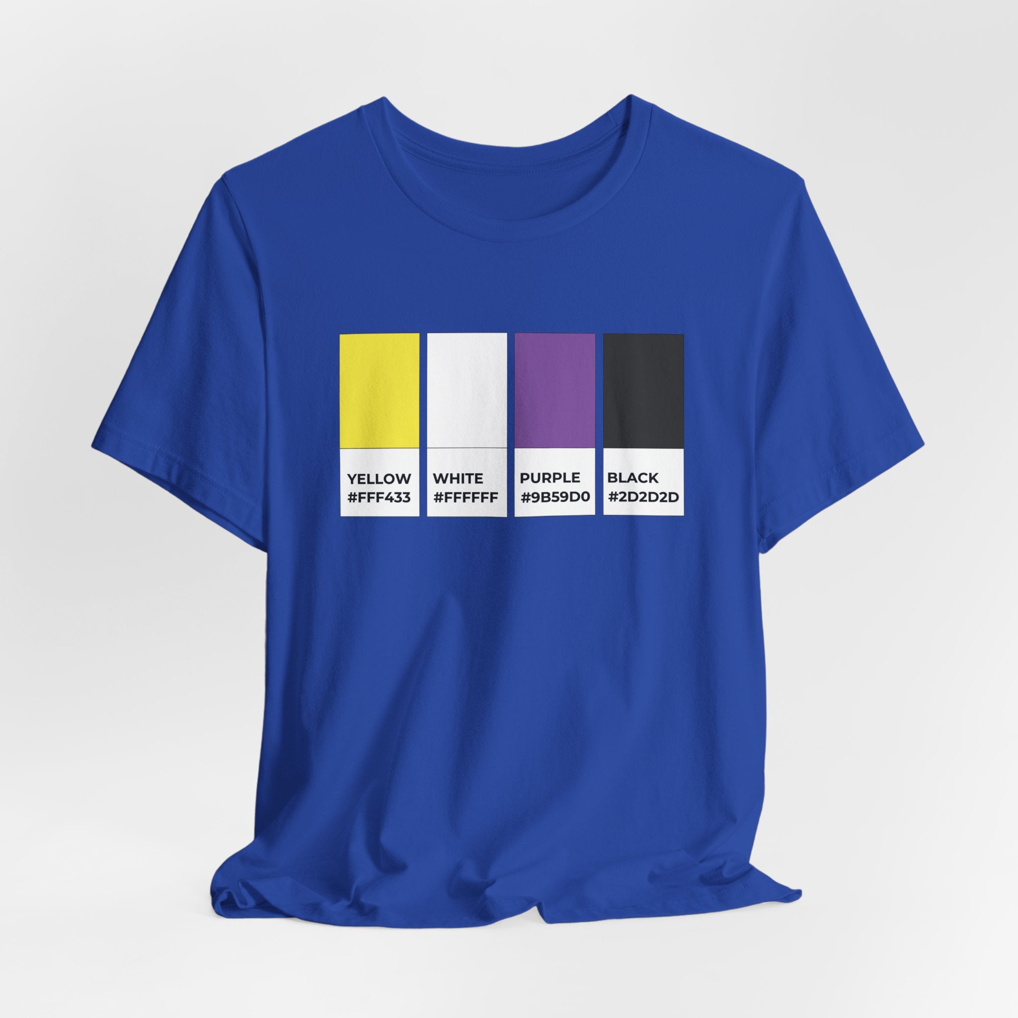 Funny Non-Binary Enby NB Pride Flag Pantone Colors Unisex Jersey Short Sleeve T-Shirt