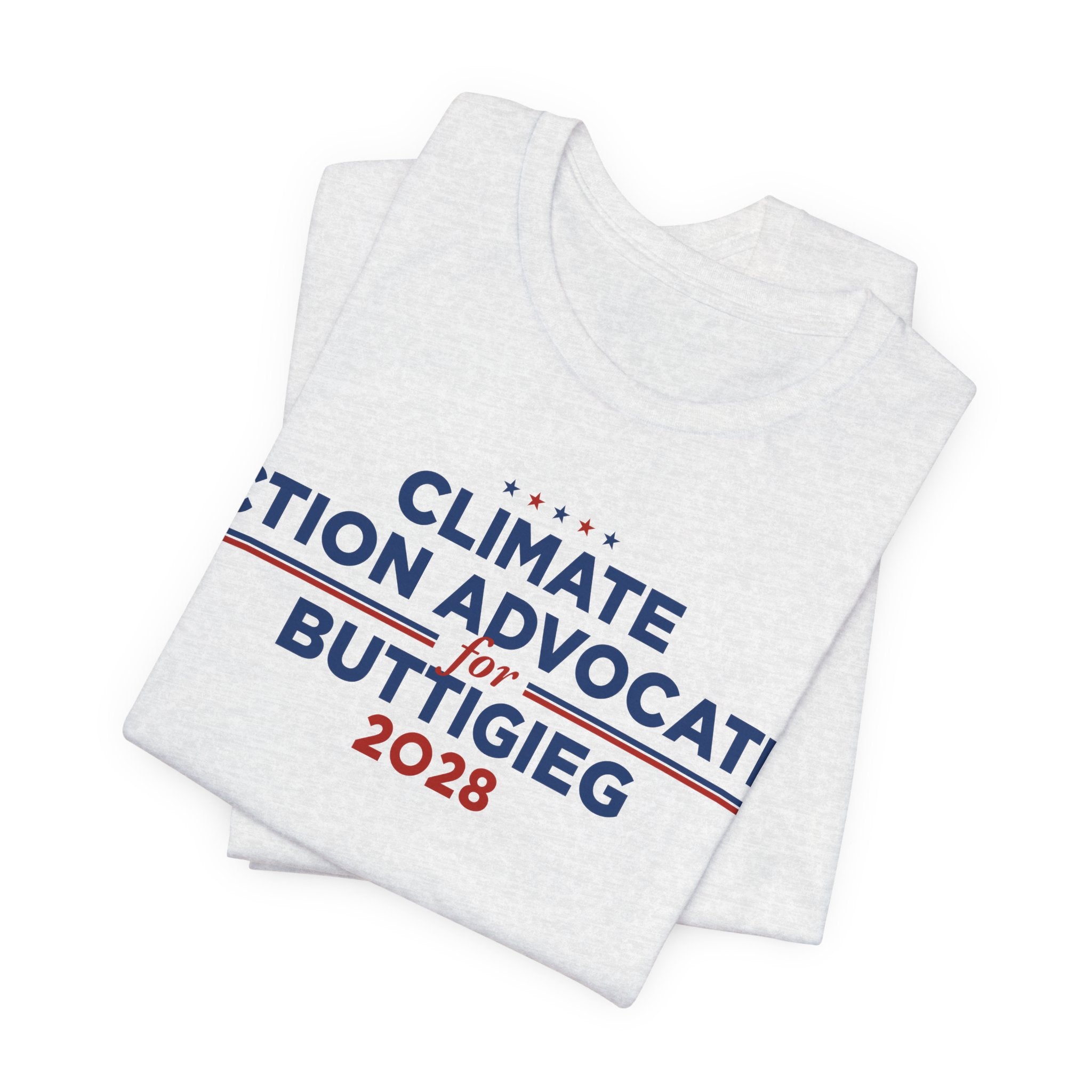 Climate Action Advocates for Buttigieg 2028 T-Shirt | Bella+Canvas 3001 Political Graphic Tee