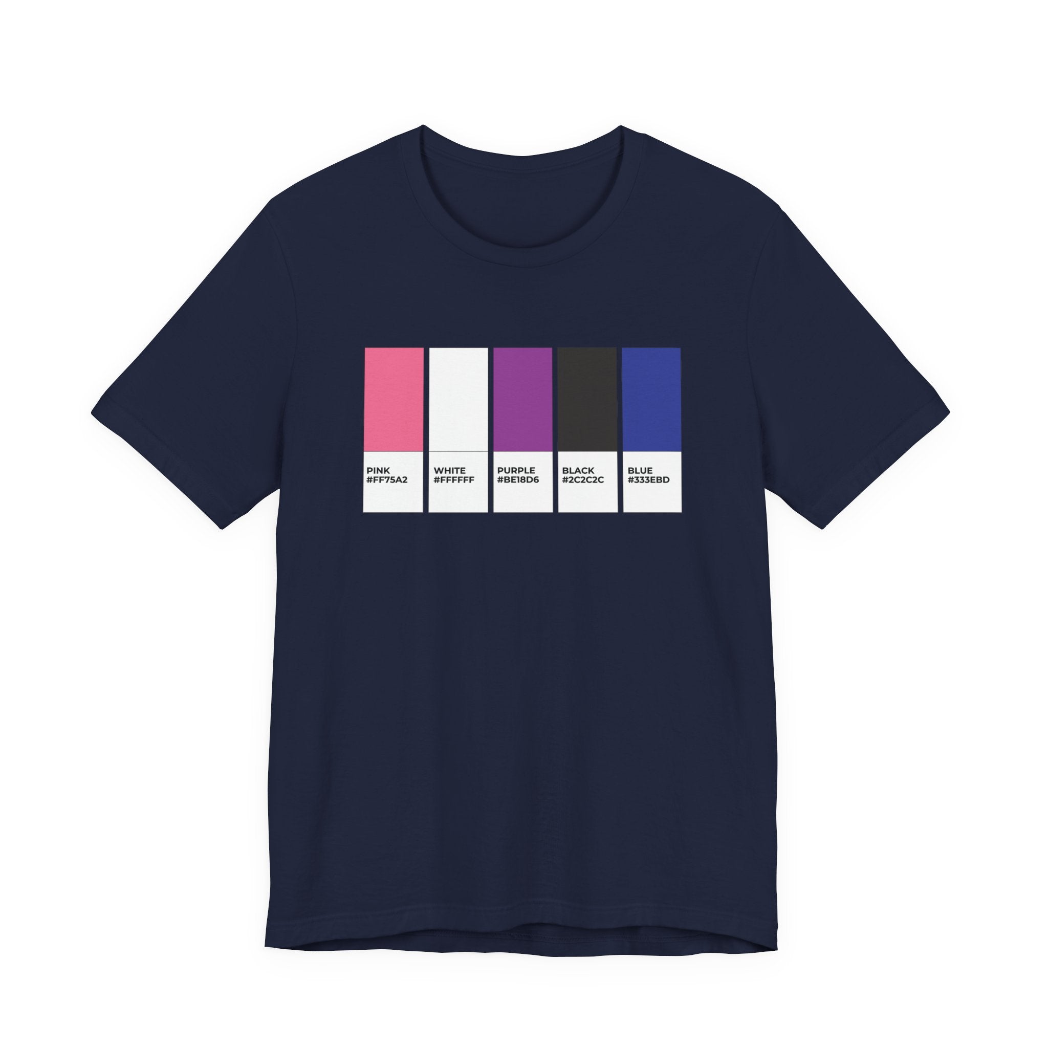 Funny Genderfluid Pride Flag Pantone Colors Unisex Jersey Short Sleeve T-Shirt