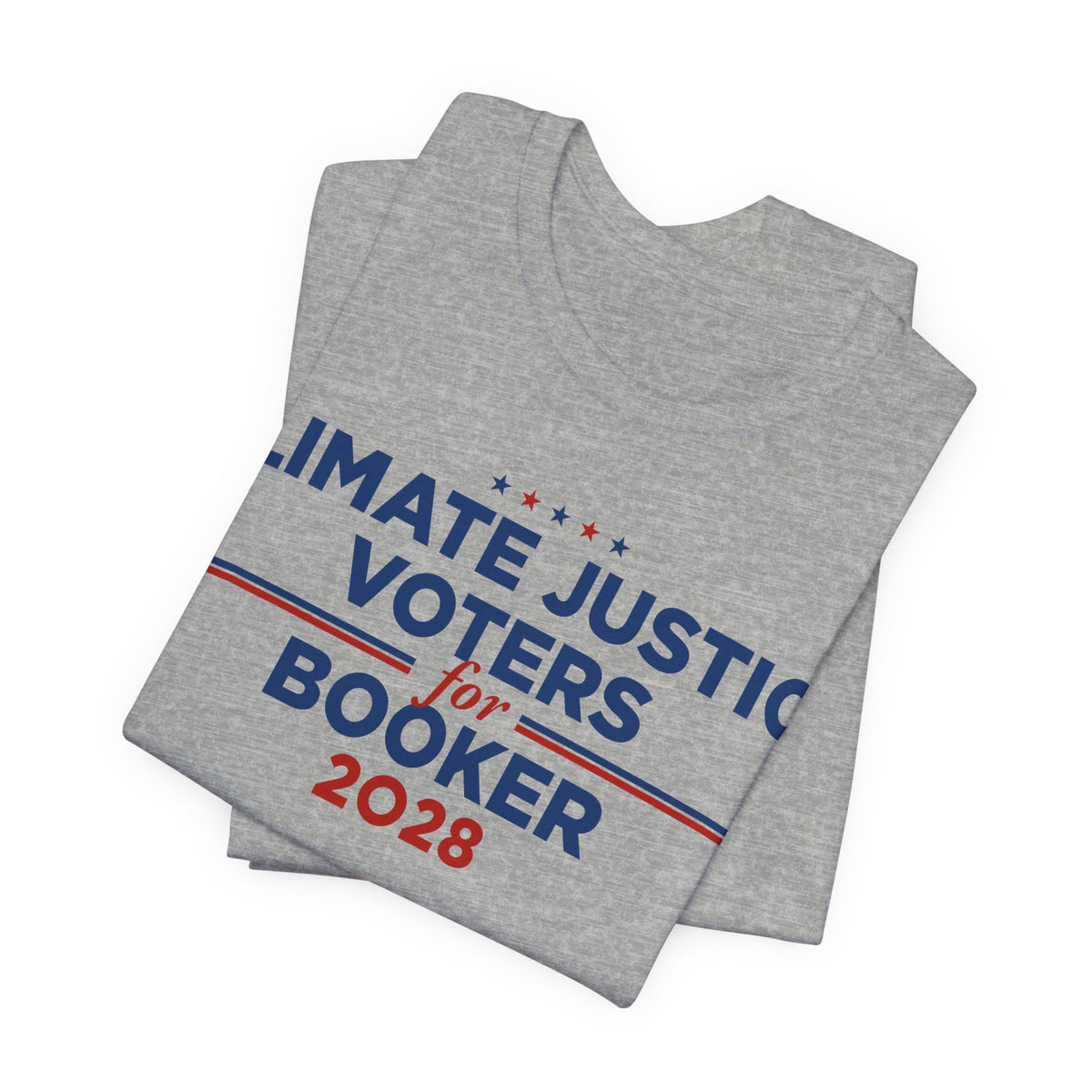 Climate Justice Voters for Booker 2028 T-Shirt | Bella+Canvas 3001 Political Graphic Tee
