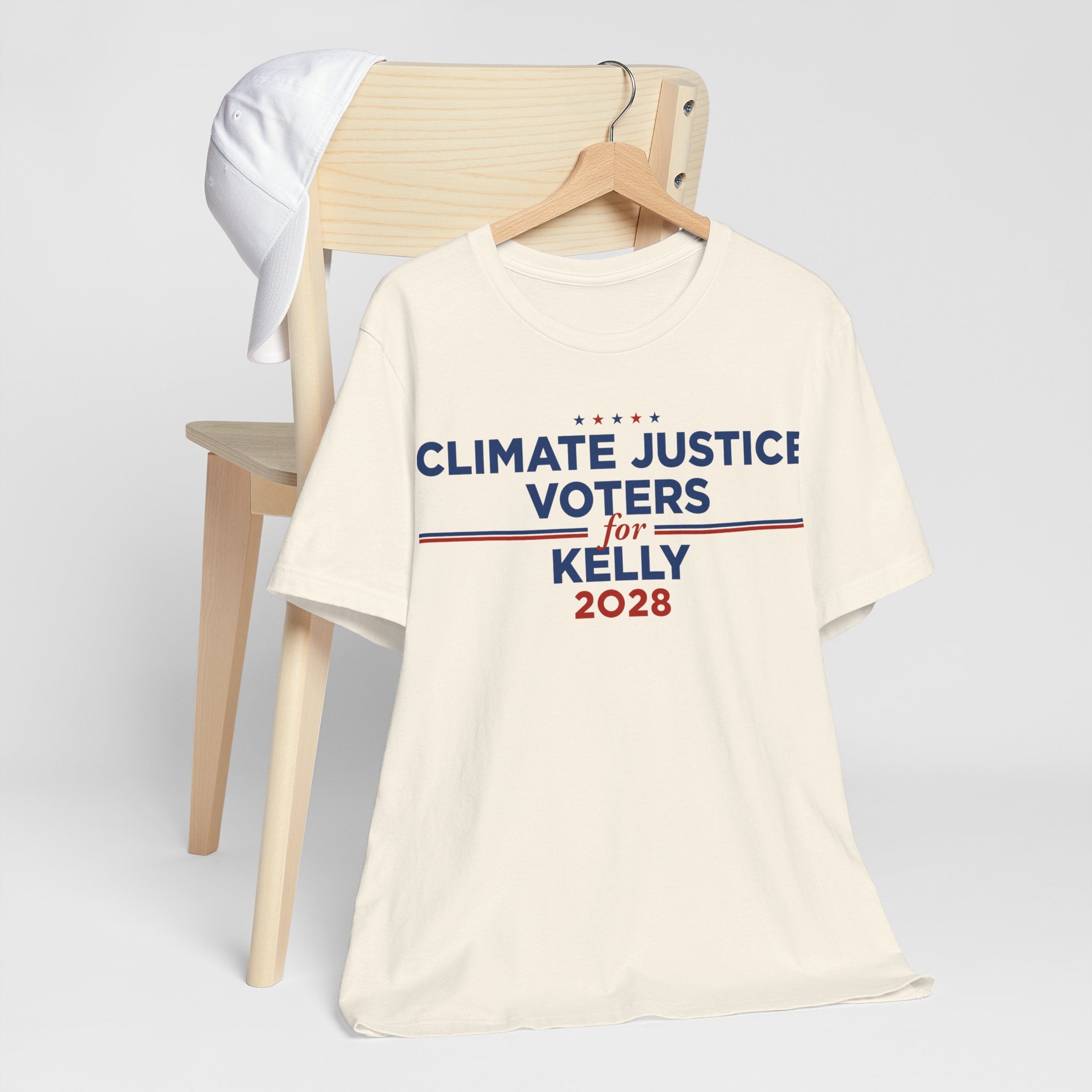 Climate Justice Voters for Kelly 2028 T-Shirt | Bella+Canvas 3001 Political Graphic Tee