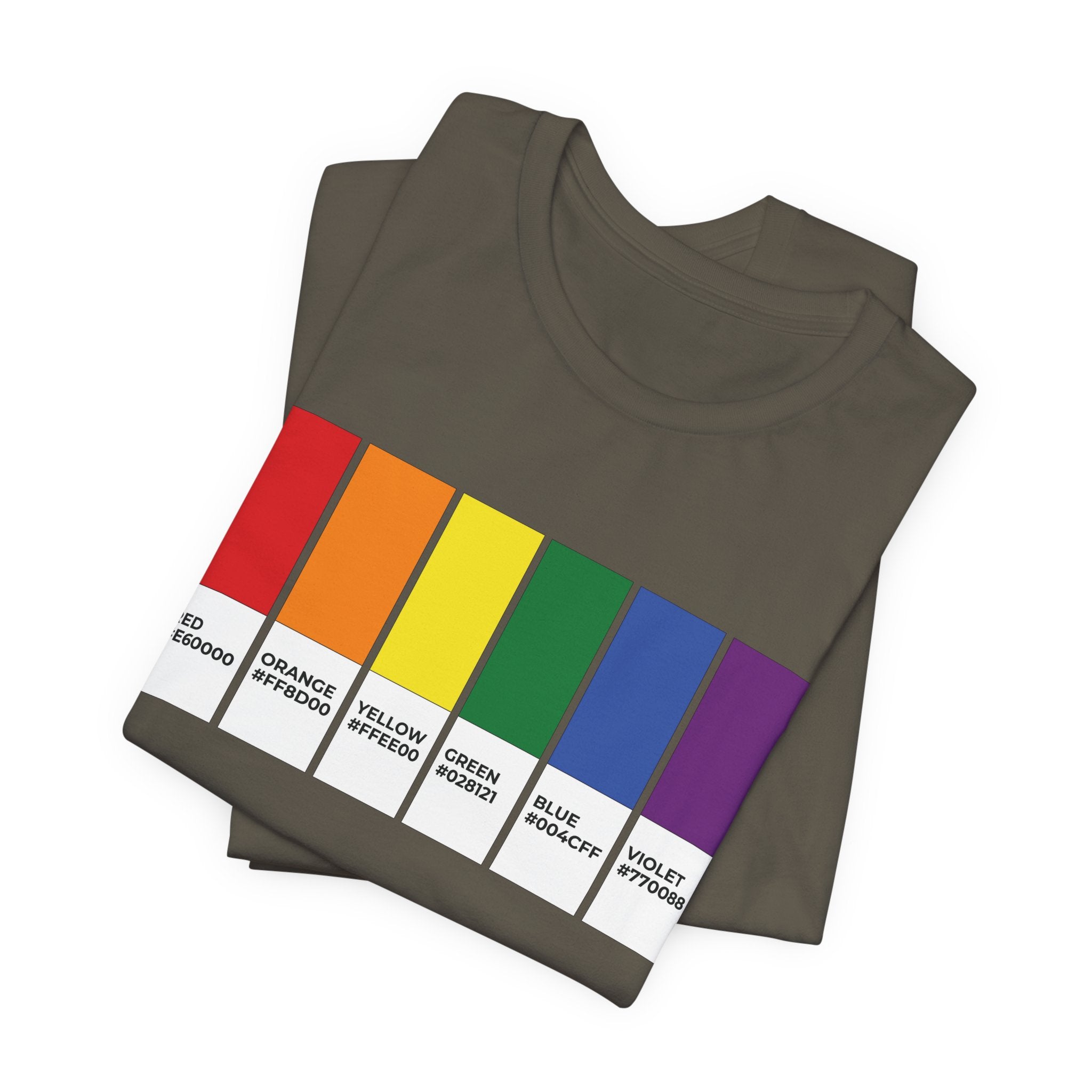 Funny LGBTQIA Pride Flag Pantone Colors Unisex Jersey Short Sleeve T-Shirt