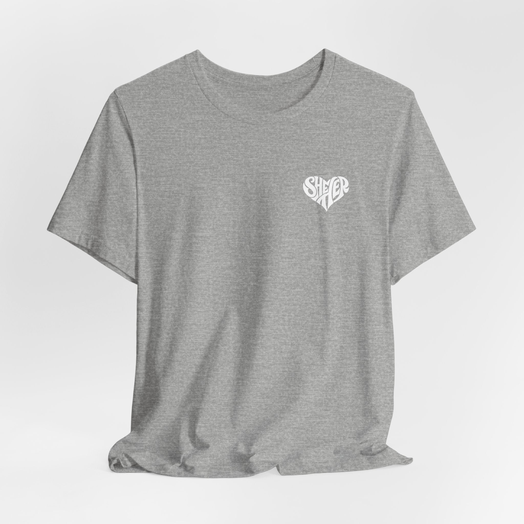 She/Her Heart Pronoun T-Shirt – Minimalist Chest Graphic Tee