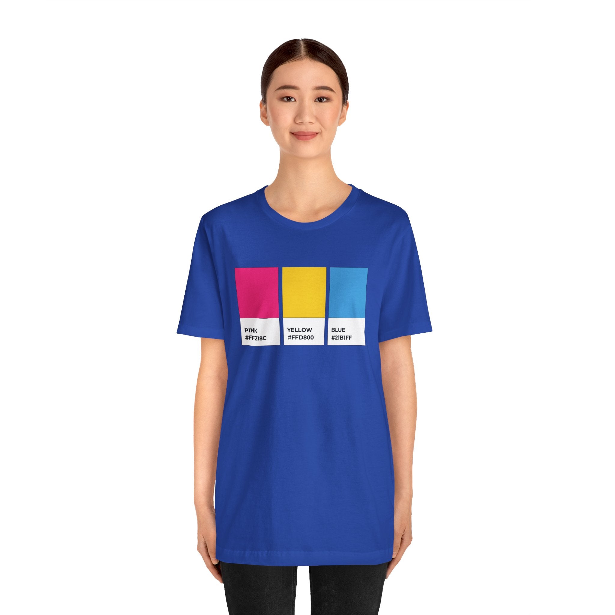 Funny Pansexual Pride Flag Pantone Colors Unisex Jersey Short Sleeve T-Shirt