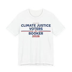 Climate Justice Voters for Booker 2028 T-Shirt | Bella+Canvas 3001 Political Graphic Tee