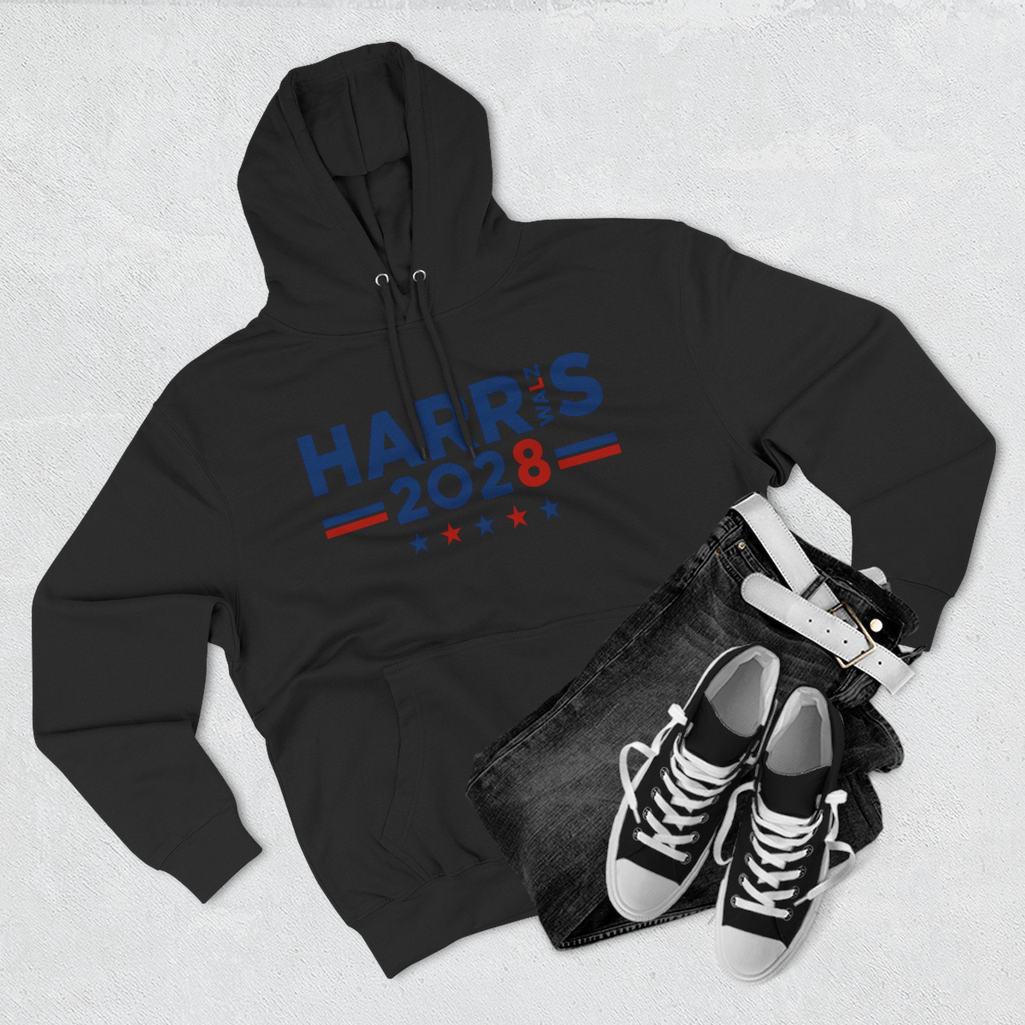 Premium Kamala Harris Tim Walz 2028 Pullover Hoodie