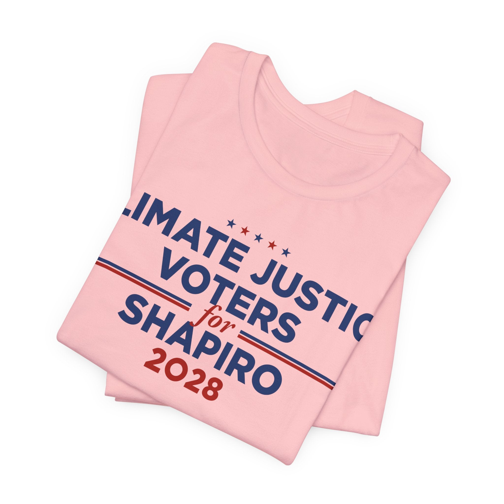 Climate Justice Voters for Shapiro 2028 T-Shirt | Bella+Canvas 3001 Political Graphic Tee