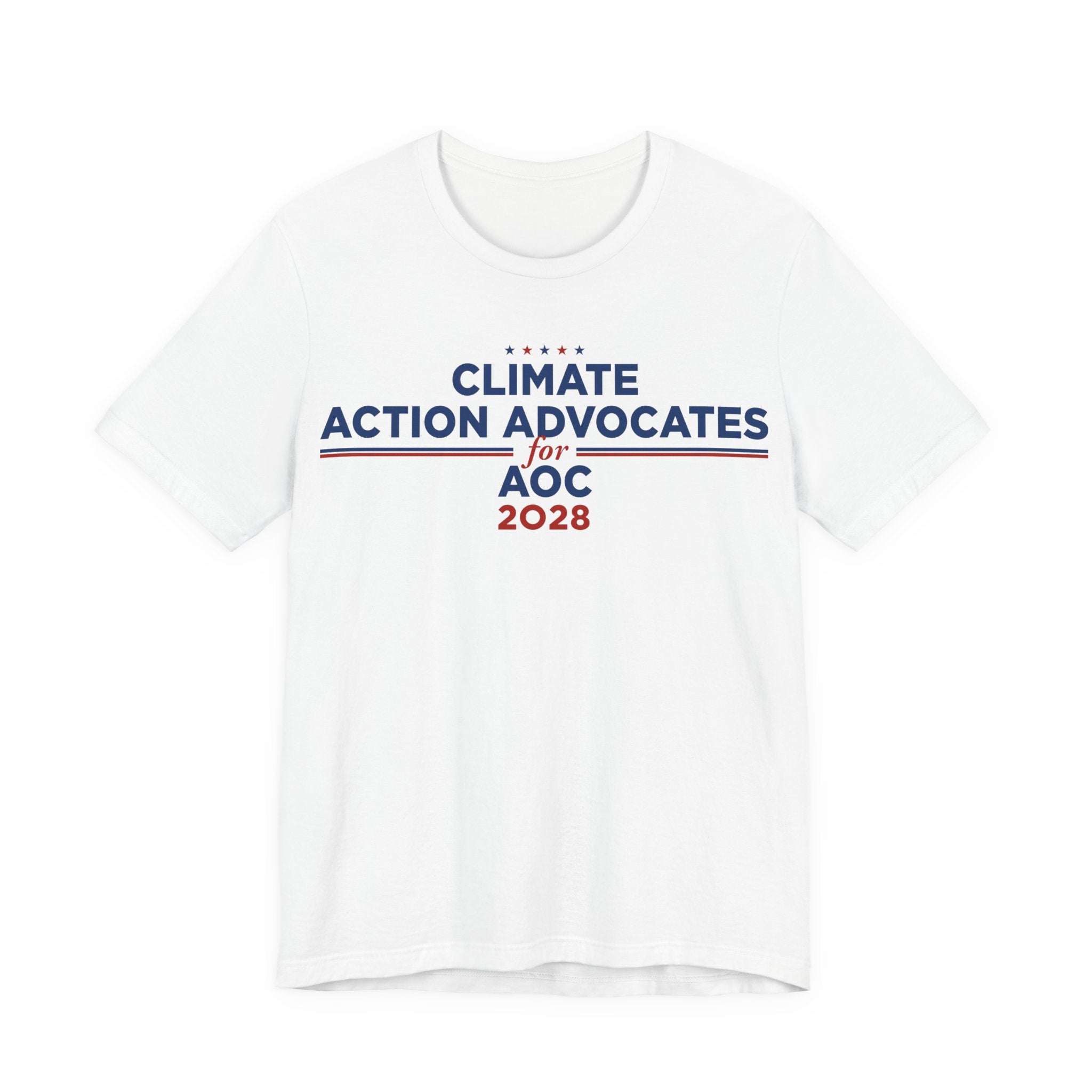 Climate Action Advocates for AOC 2028 T-Shirt | Bella+Canvas 3001 Political Graphic Tee