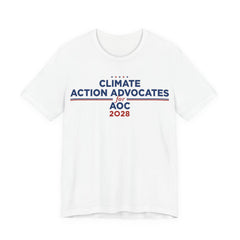 Climate Action Advocates for AOC 2028 T-Shirt | Bella+Canvas 3001 Political Graphic Tee