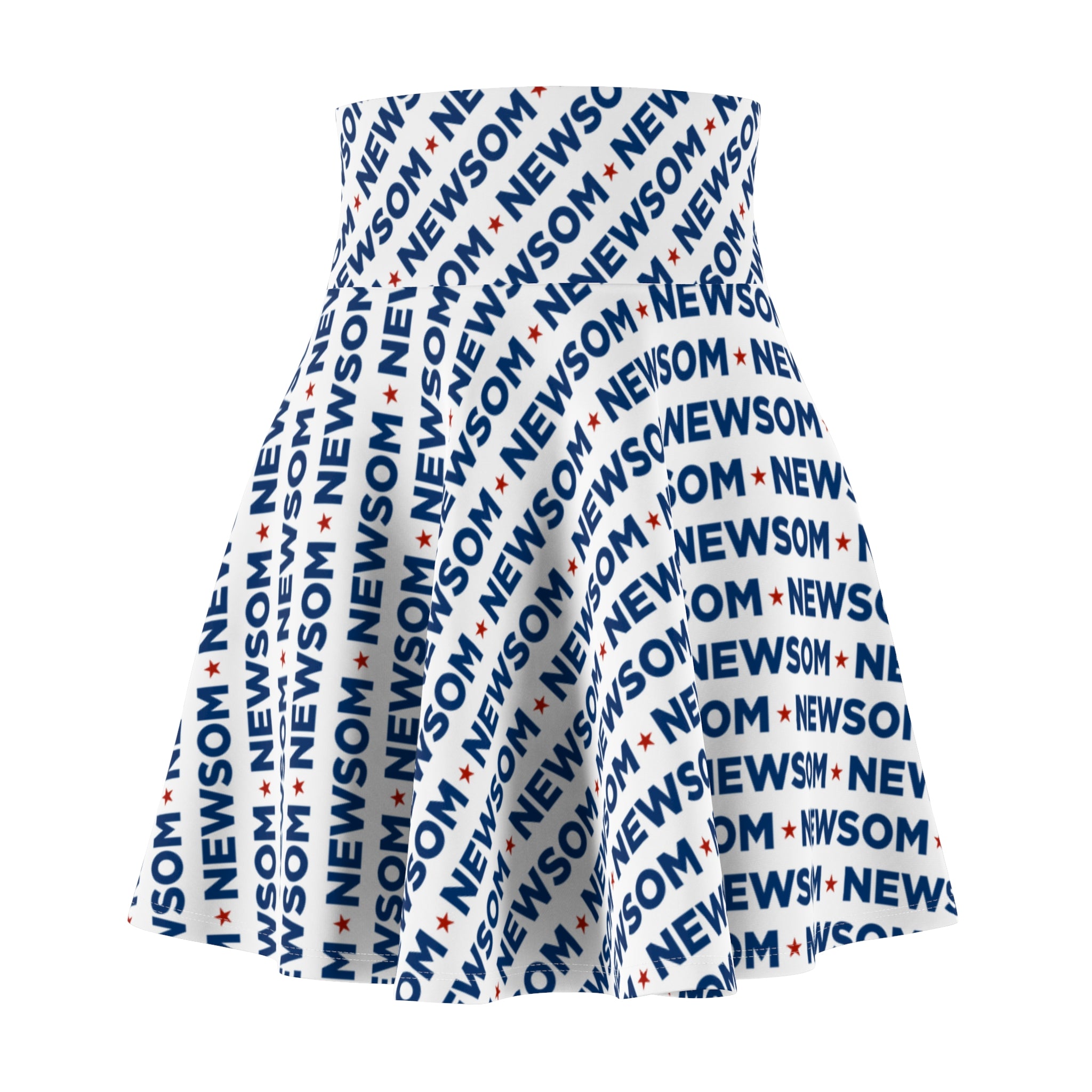 Gavin Newsom Skater Skirt – Political Graphic High-Waisted Circle Skirt for Progressive Style