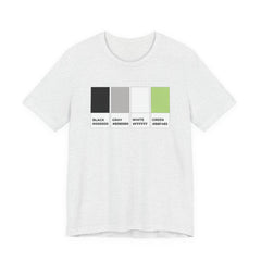 Funny Agender Pride Flag Pantone Colors Unisex Jersey Short Sleeve T-Shirt