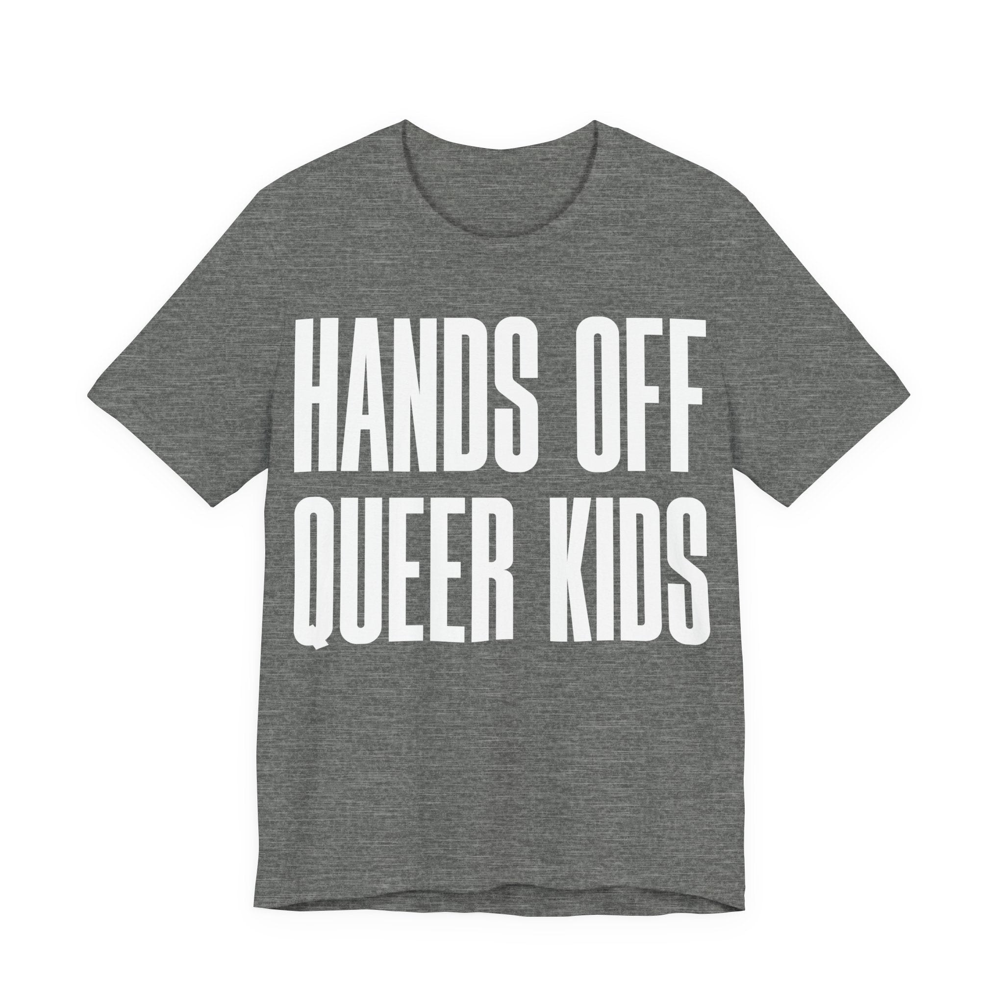 Hands Off Queer Kids T-Shirt | LGBTQ+ Ally Protest Tee | Protect Queer & Trans Kids Graphic Shirt
