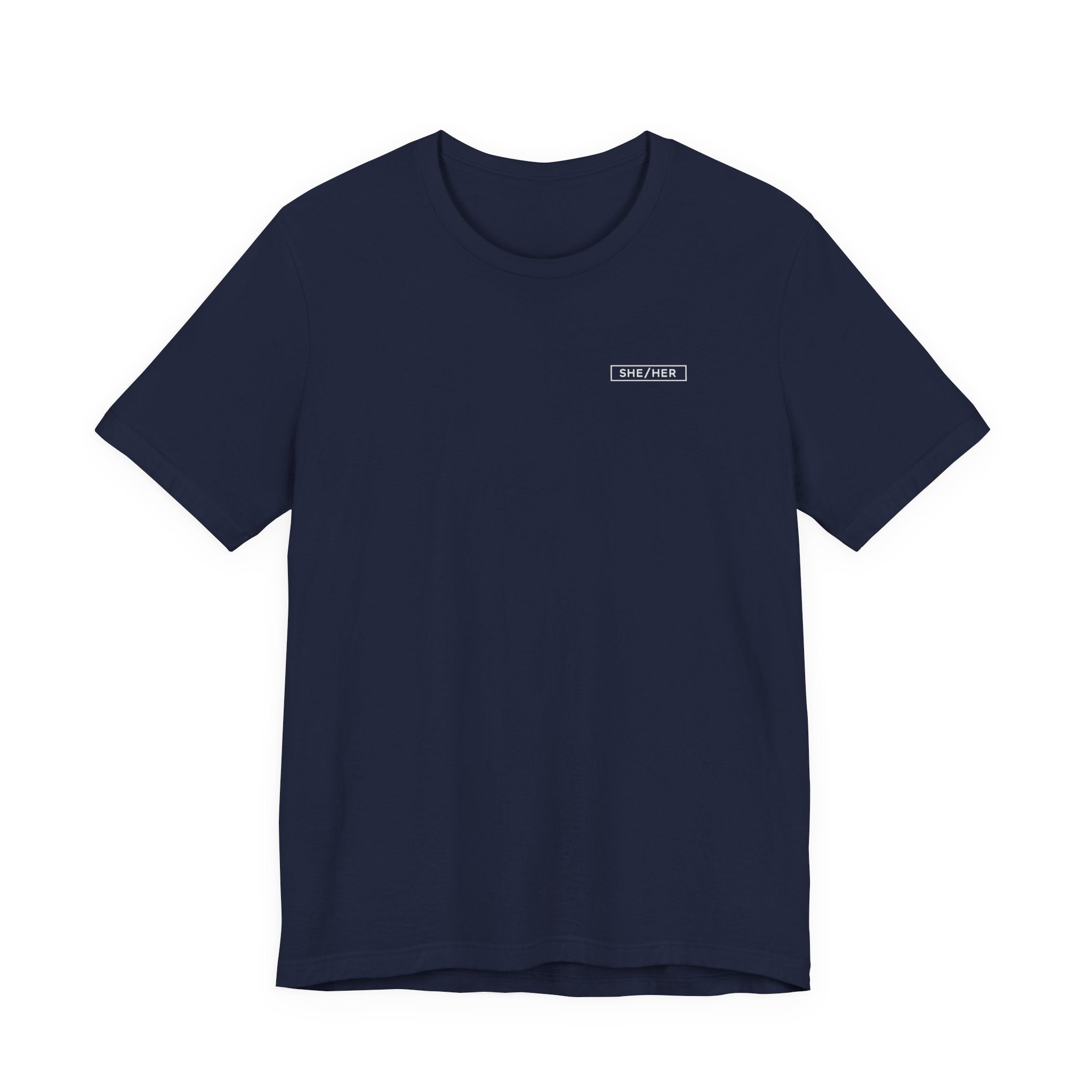 She/Her Pronoun T-Shirt – Minimalist Chest Graphic Tee