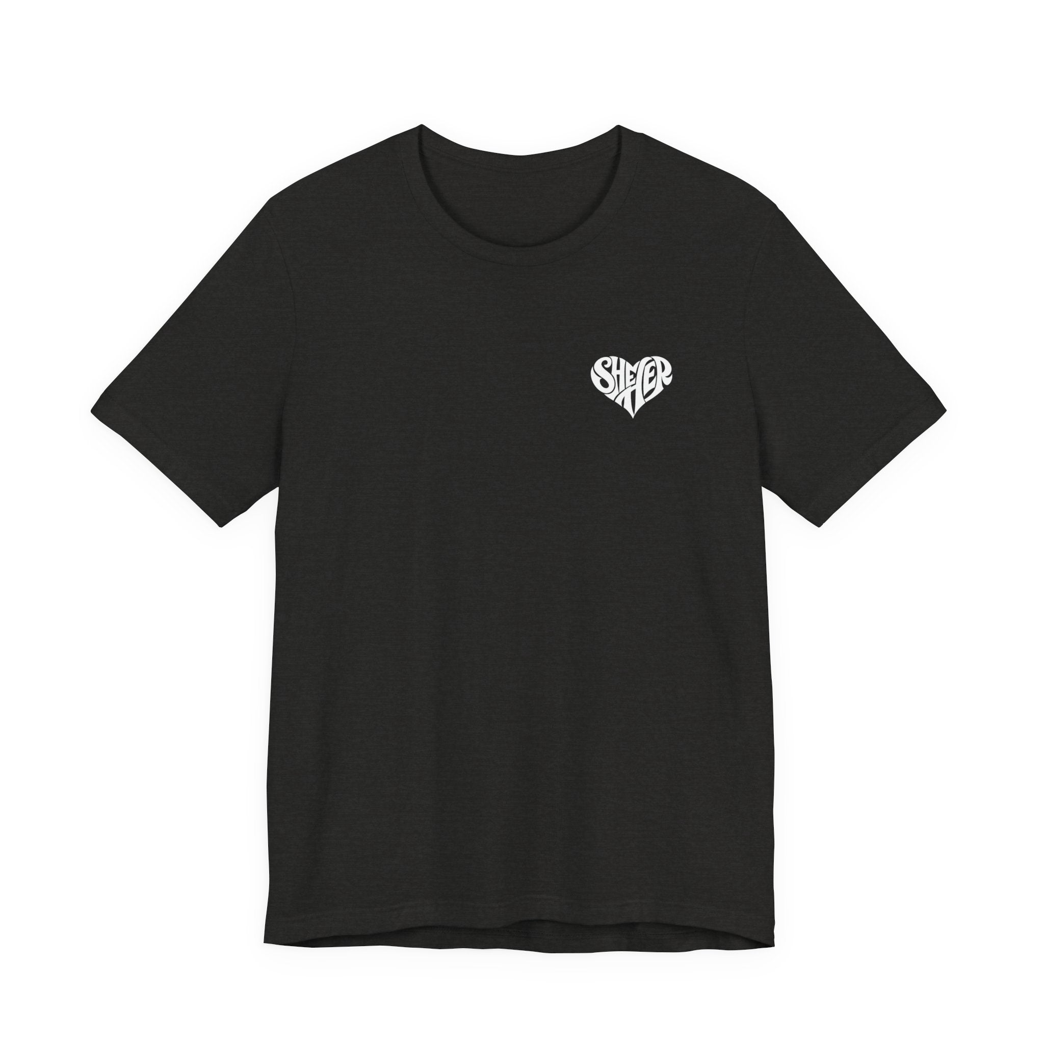 She/Her Heart Pronoun T-Shirt – Minimalist Chest Graphic Tee
